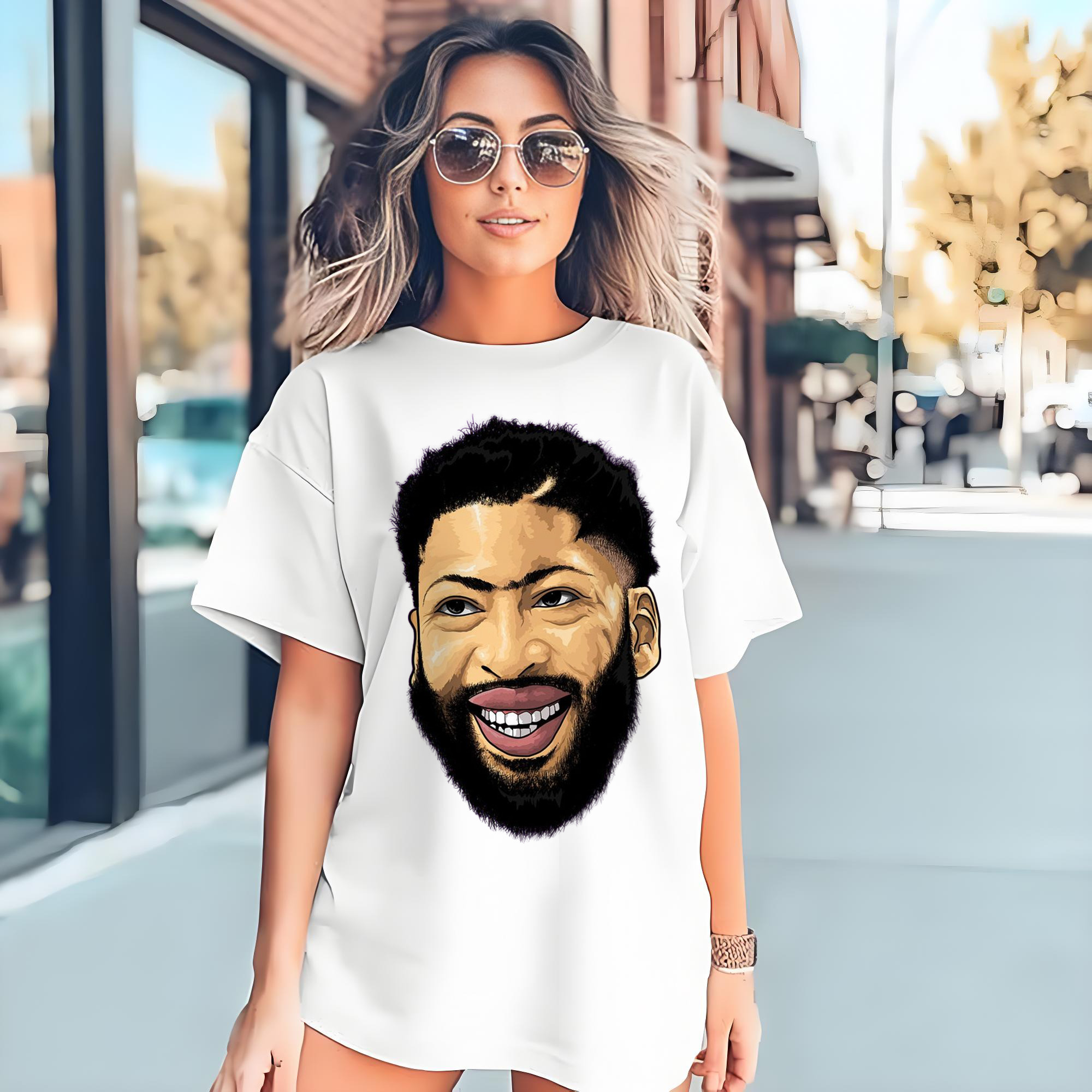 Anthony Davis Mavericks  Warriors Cartoon profile picture t-shirt