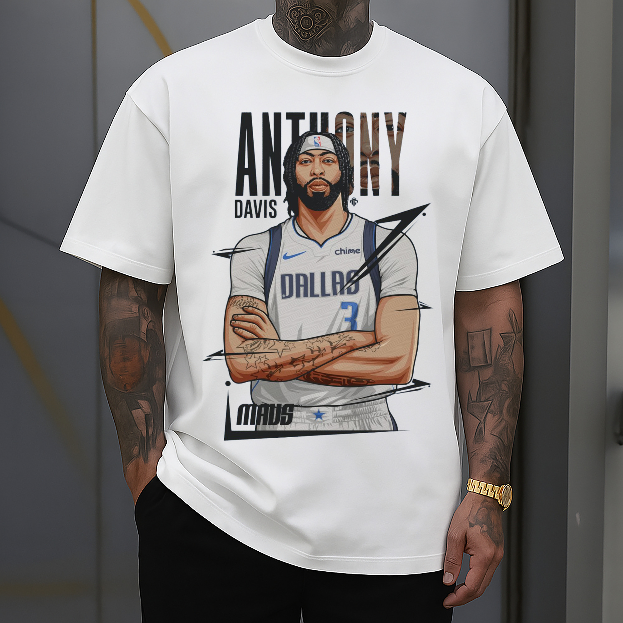 Anthony Davis Mavericks #3  Cartoon style graphic tee
