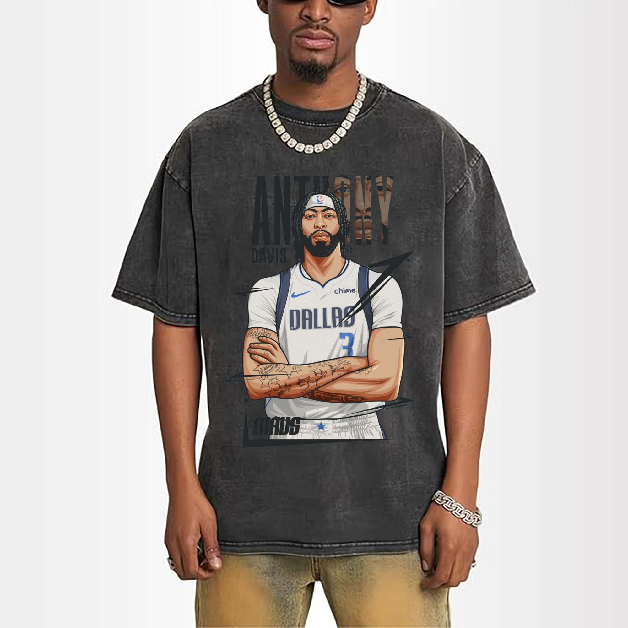 Anthony Davis Mavericks #3  Cartoon style graphic tee