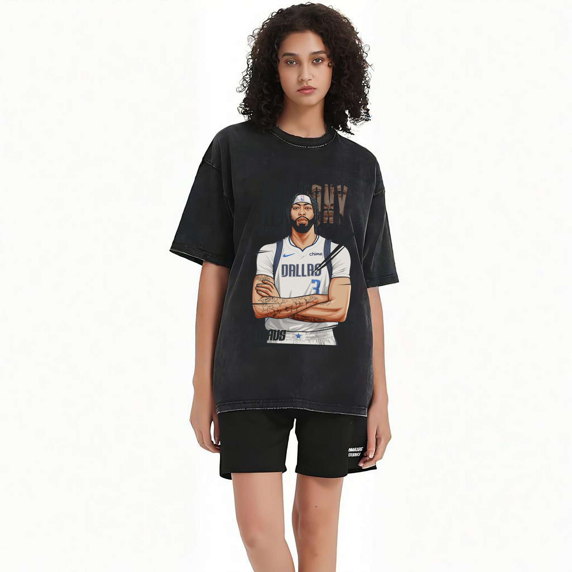 Anthony Davis Mavericks #3  Cartoon style graphic tee