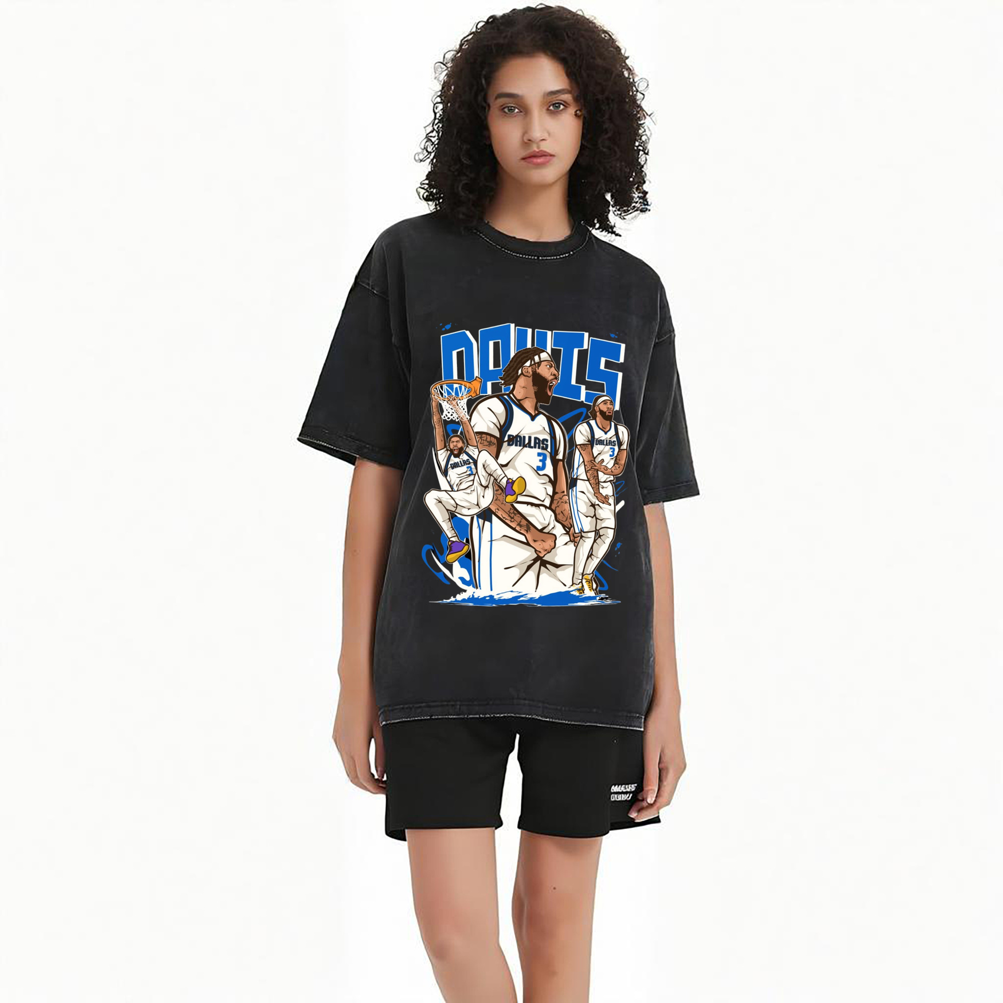 Anthony Davis Mavericks Cartoon style collage graphic tee
