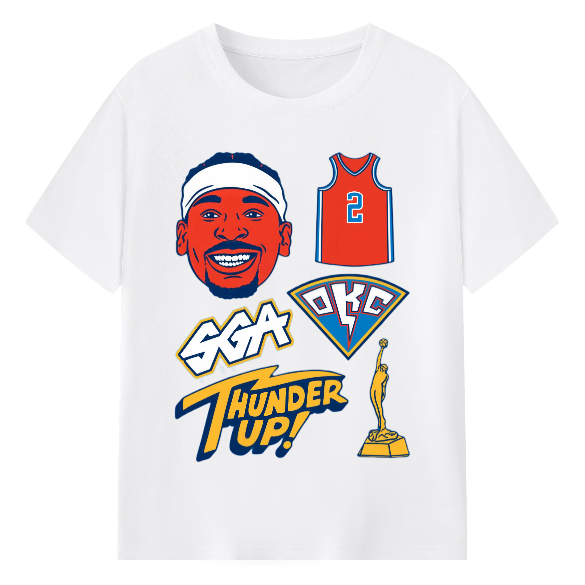 Shai Gilgeous-Alexande  Cartoon Graphic T-Shirt - 180g Cotton T-Shirt With Front Heat Transfer Print – Soft, Lightweight, Fitted Design – Comfortable Casual Wear For Sports & Everyday Use