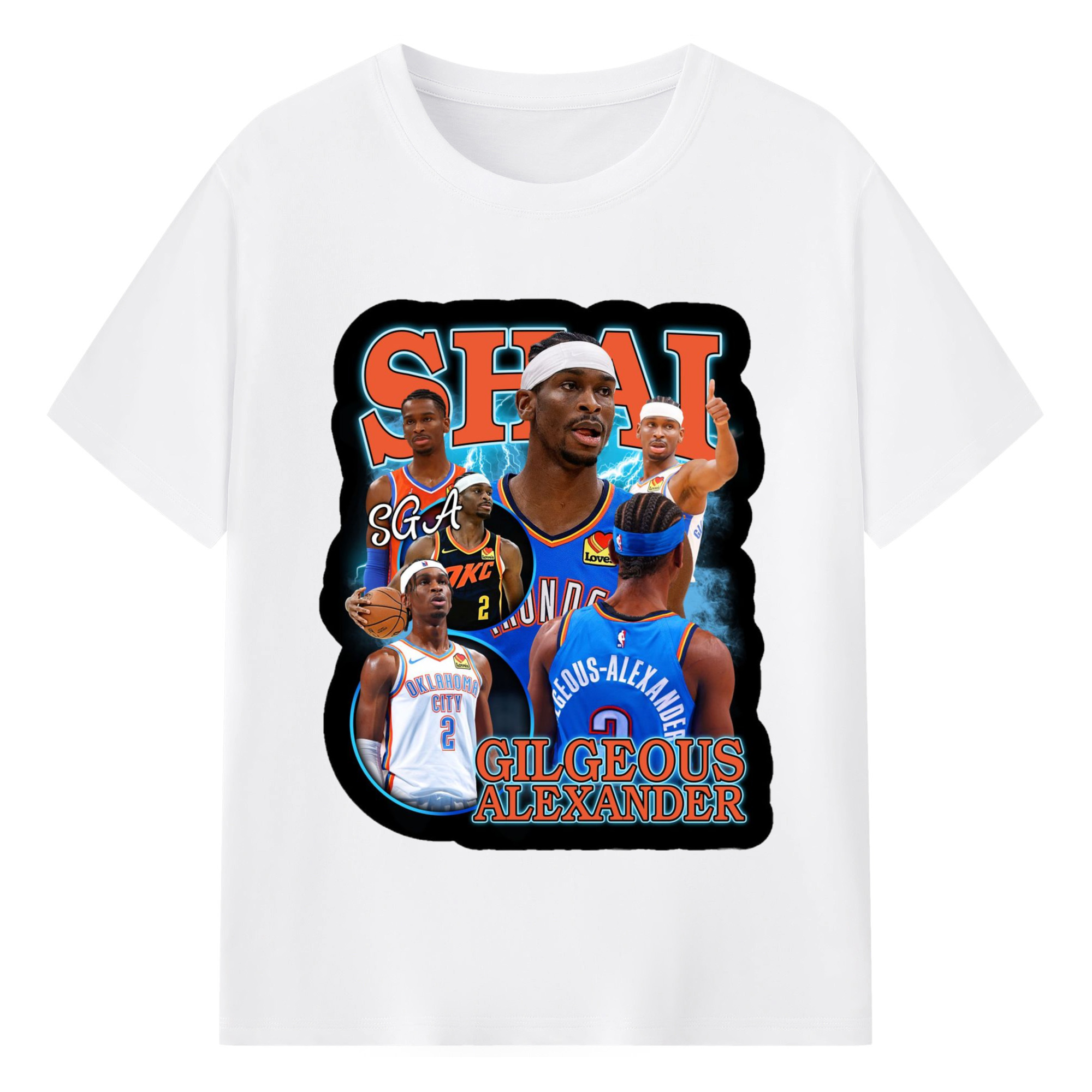 Shai Gilgeous-Alexande  icon  Graphic T-Shirt - 180g Cotton T-Shirt With Front Heat Transfer Print – Soft, Lightweight, Fitted Design – Comfortable Casual Wear For Sports & Everyday Use