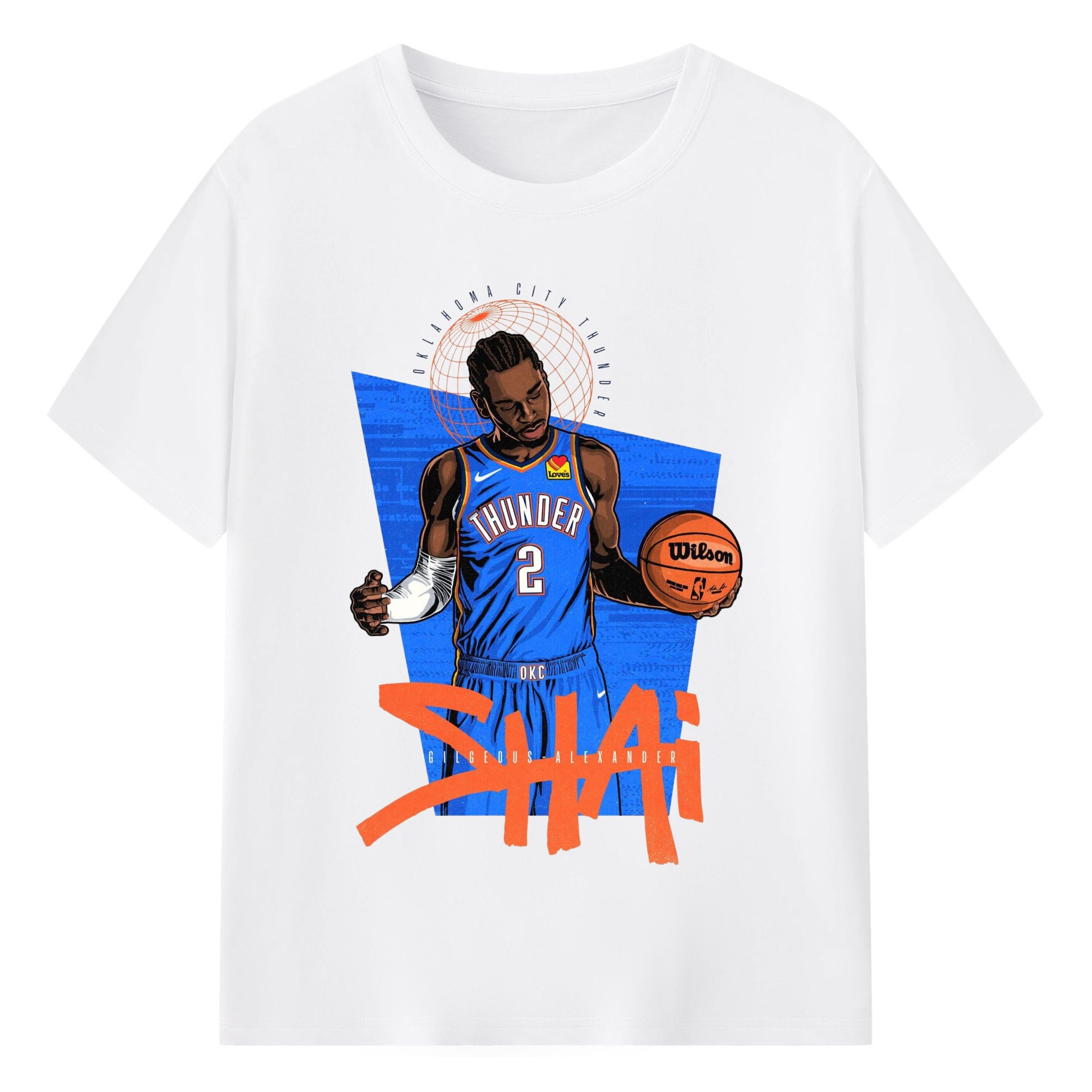 Shai Gilgeous-Alexande shrug Graphic T-Shirt - 180g Cotton T-Shirt With Front Heat Transfer Print – Soft, Lightweight, Fitted Design – Comfortable Casual Wear For Sports & Everyday Use