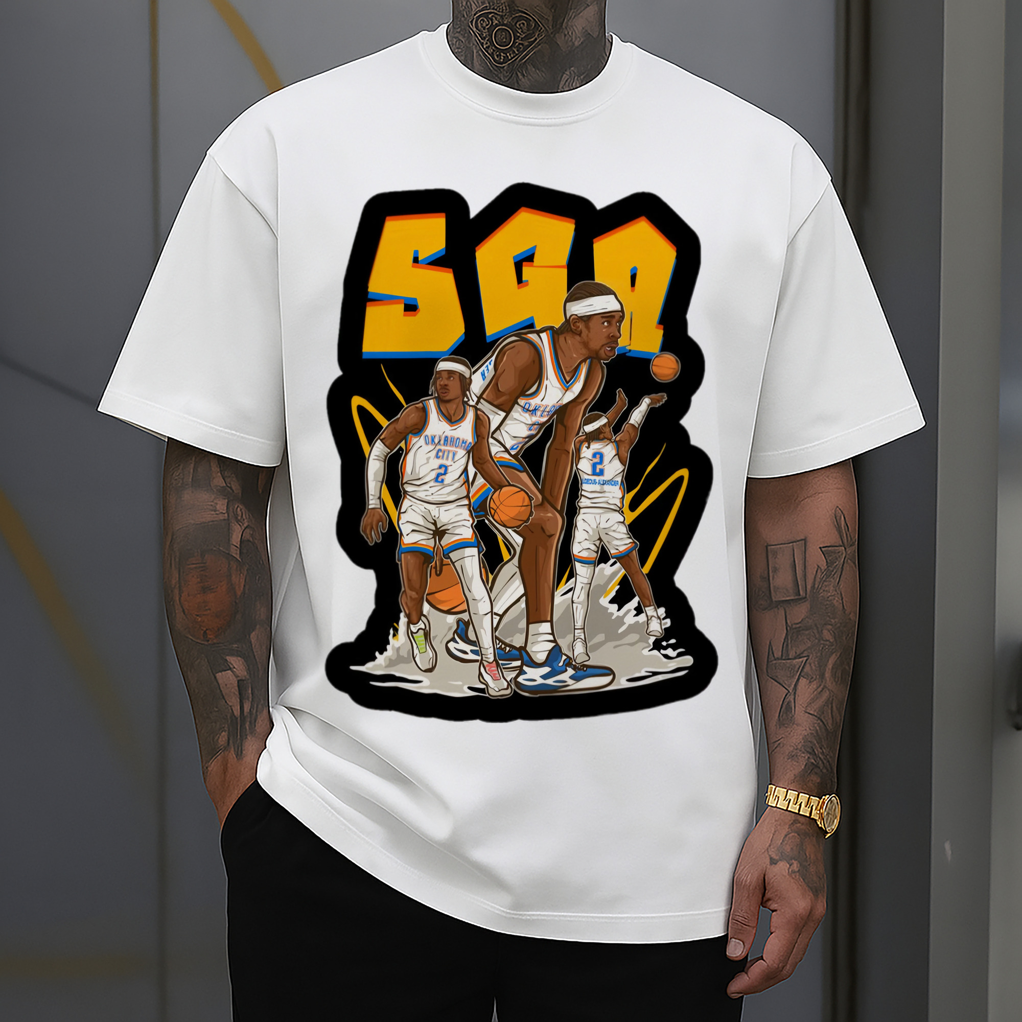 Shai Gilgeous-Alexander Cartoon collage tee