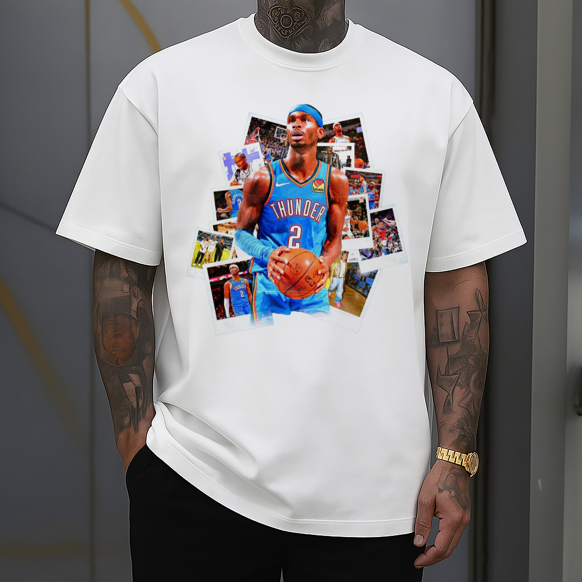 Shai Gilgeous-Alexander collage style Graphic Tee