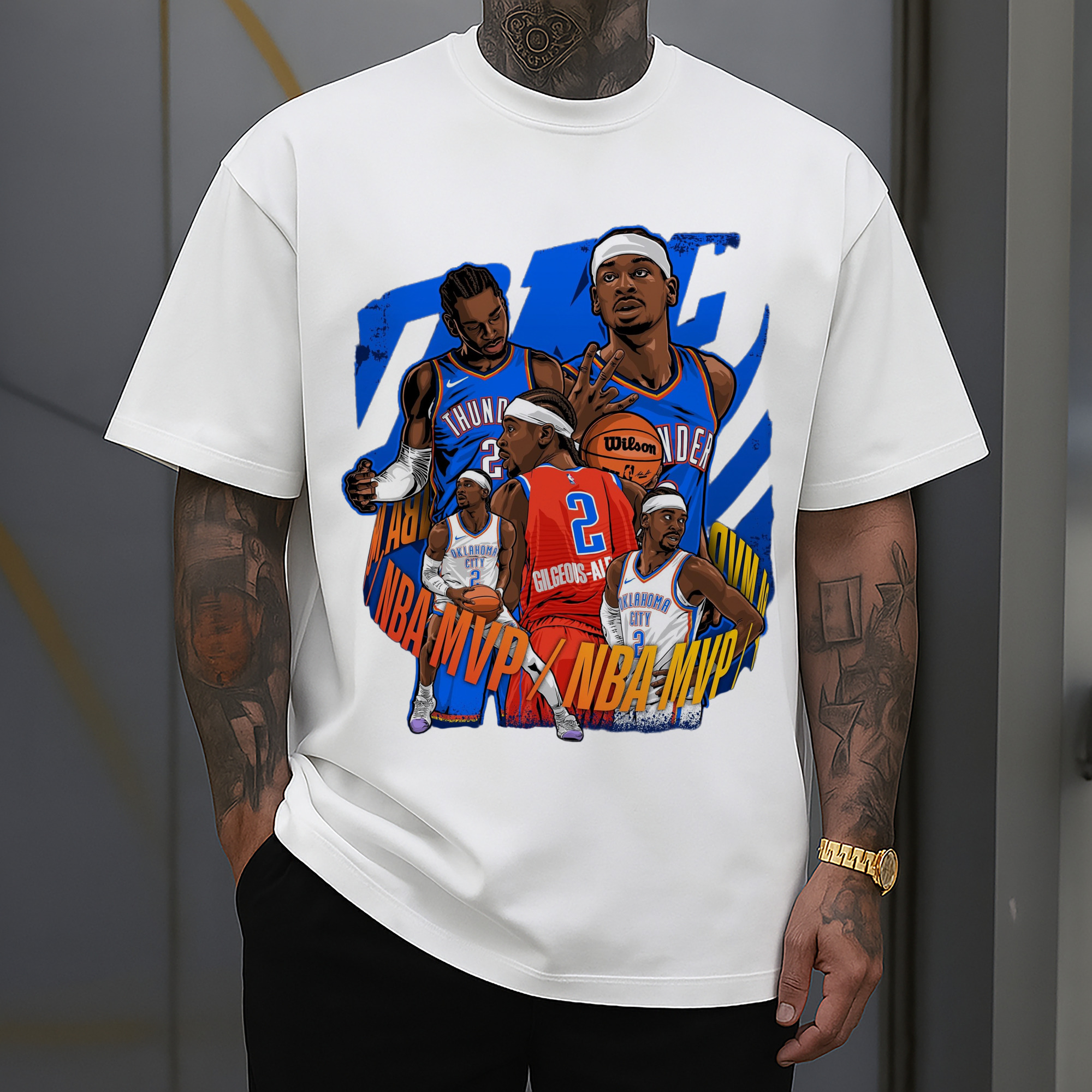 Shai Gilgeous-Alexander  mvp Cartoon collage tee