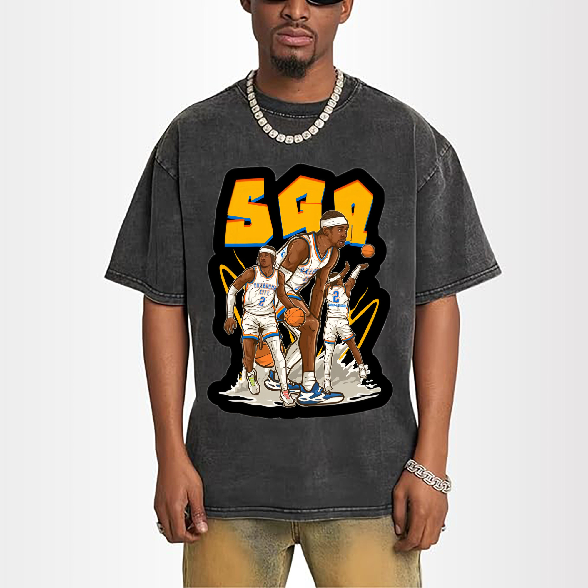 Shai Gilgeous-Alexander Cartoon collage tee