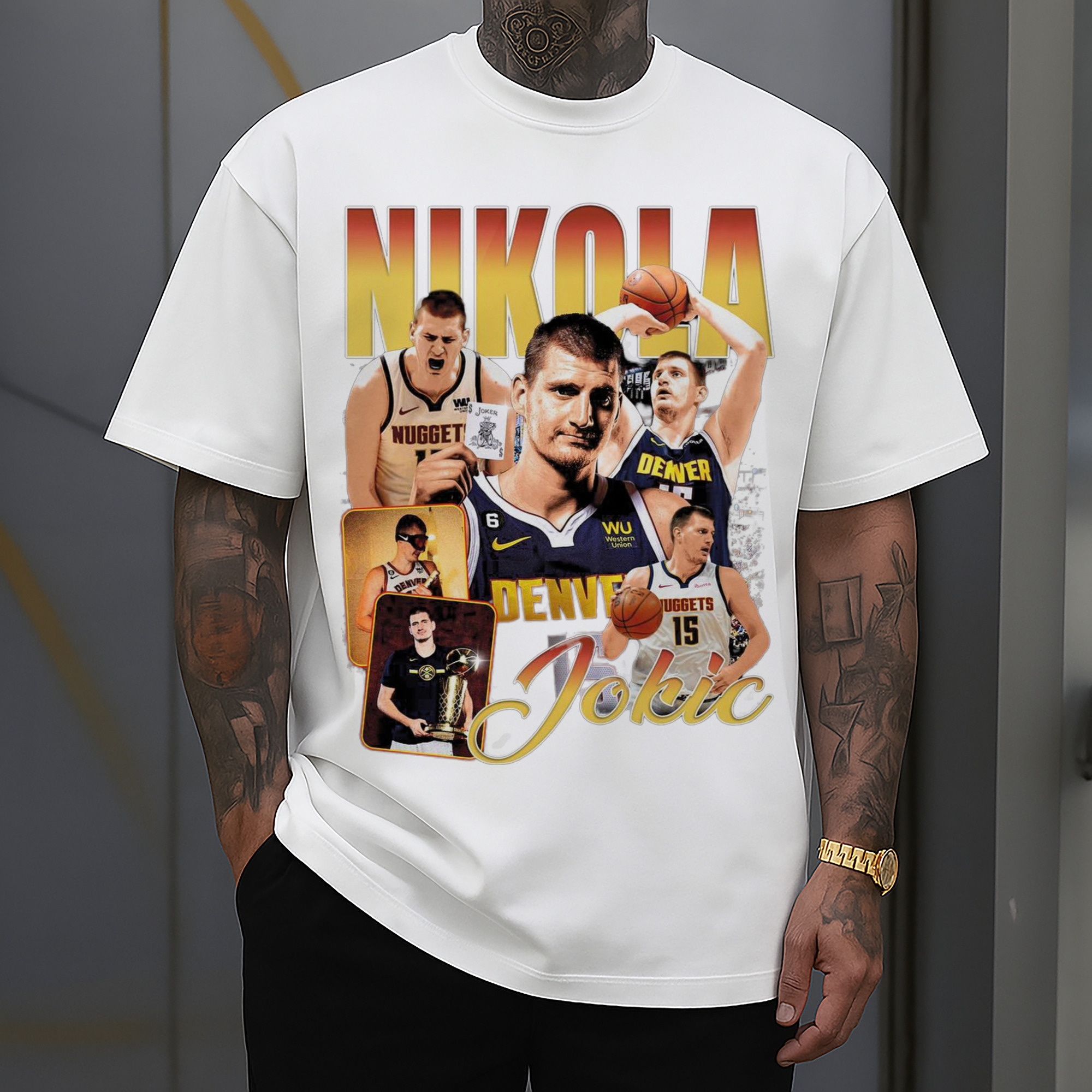 Nuggets  Nikola Jokic #15  collage T-shirt