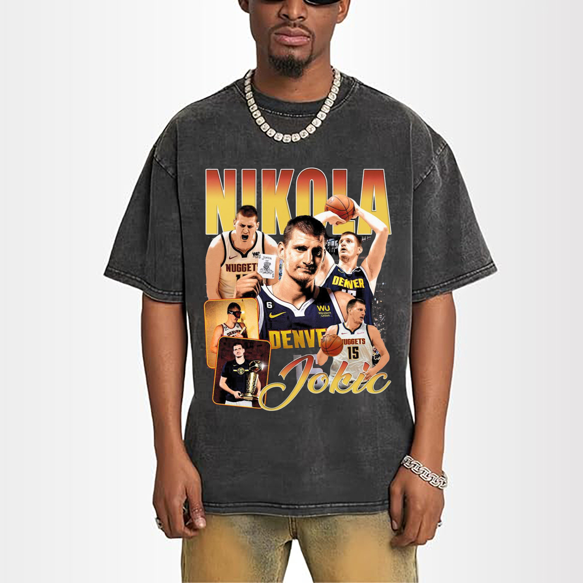 Nuggets  Nikola Jokic #15  collage T-shirt