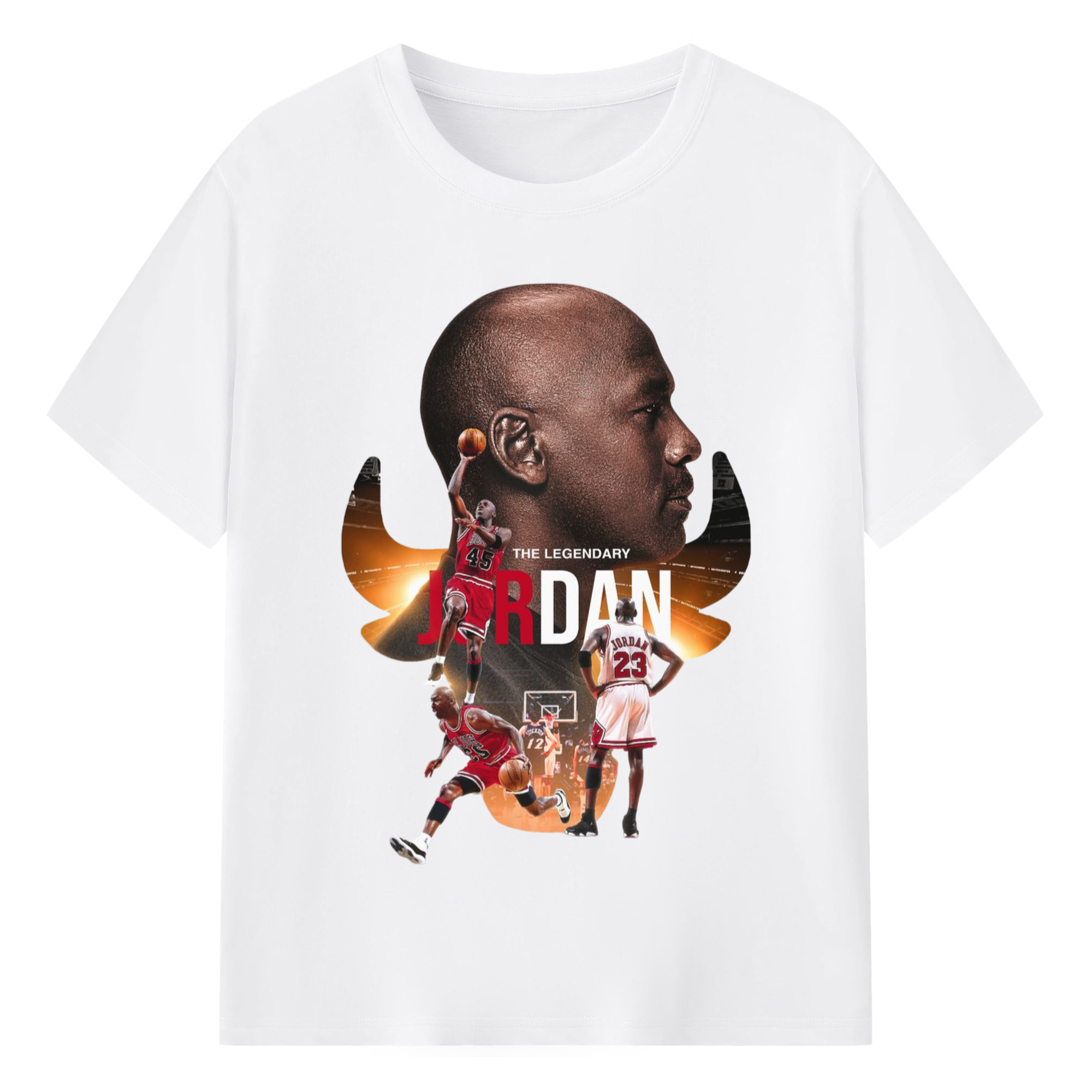 Michael Jordan  graphic T‑Shirt - 180g Cotton T-Shirt With Front Heat Transfer Print – Soft, Lightweight, Fitted Design – Comfortable Casual Wear For Sports & Everyday Use