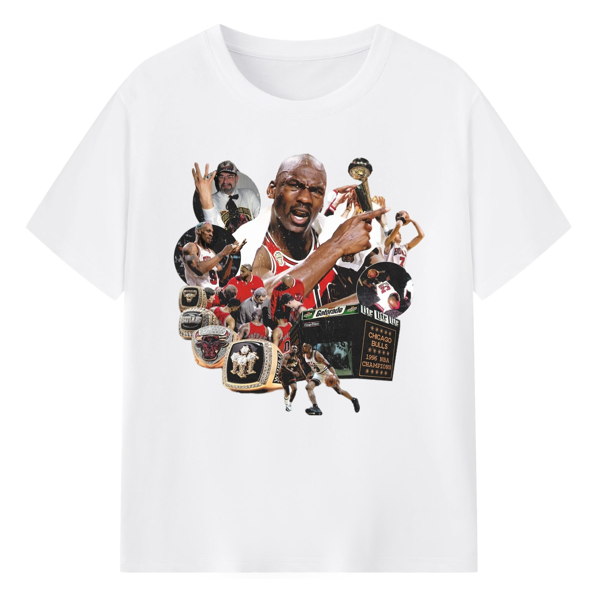 Michael Jordan Chicago legendary 6 wings T‑Shirt - 180g Cotton T-Shirt With Front Heat Transfer Print – Soft, Lightweight, Fitted Design – Comfortable Casual Wear For Sports & Everyday Use