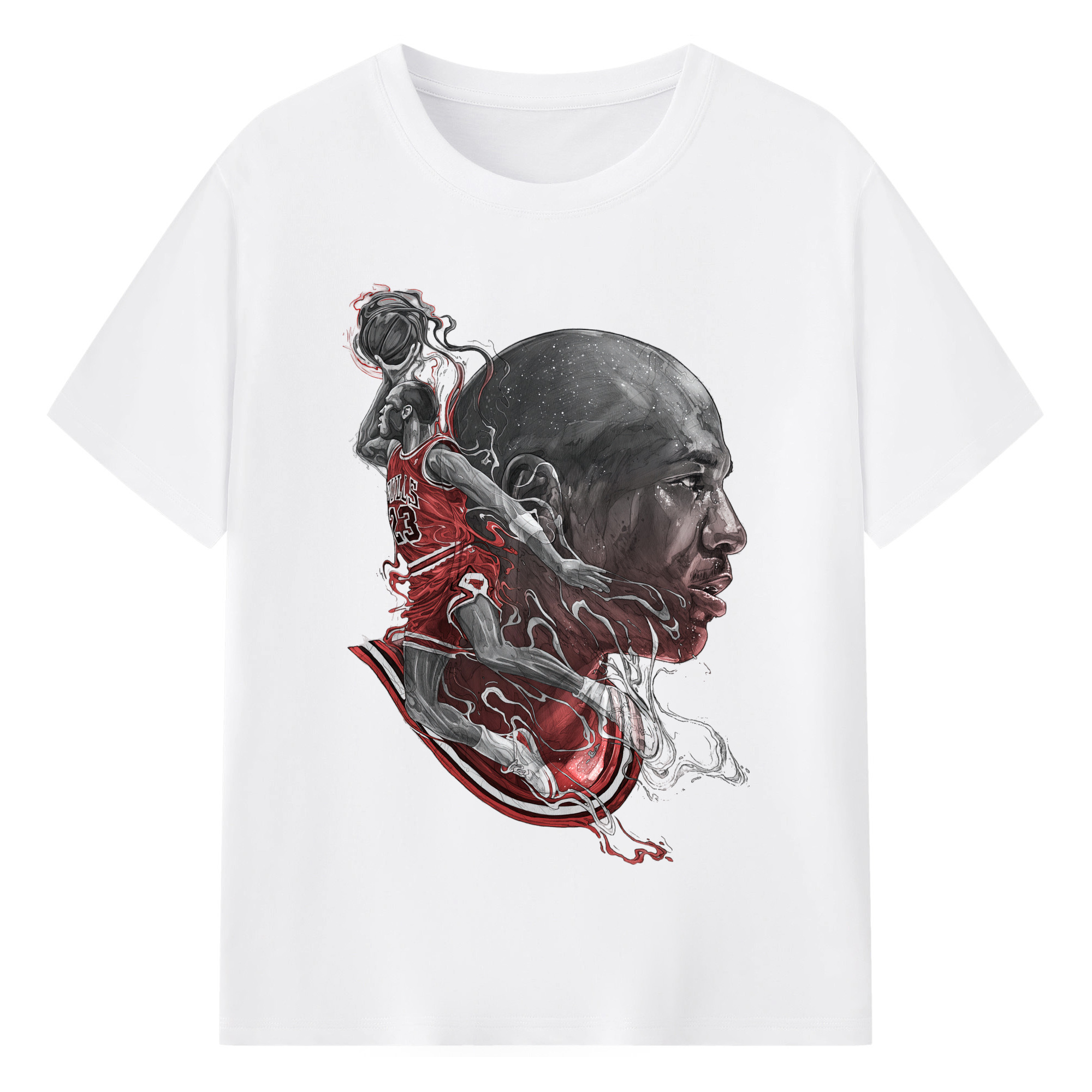 Michael Jordan Chicago legendary cartoon T‑Shirt - 180g Cotton T-Shirt With Front Heat Transfer Print – Soft, Lightweight, Fitted Design – Comfortable Casual Wear For Sports & Everyday Use