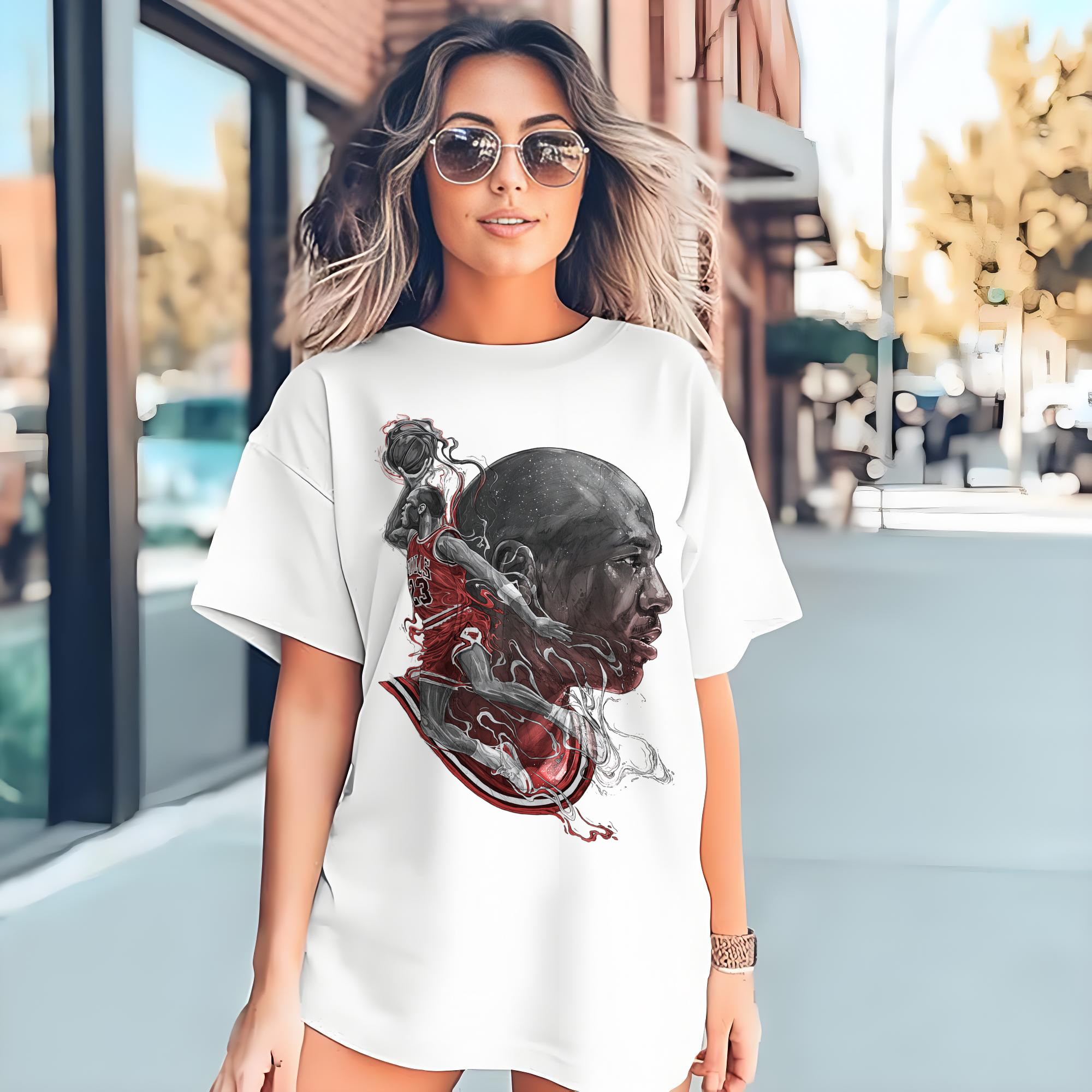Michael Jordan Chicago legendary cartoon T‑Shirt