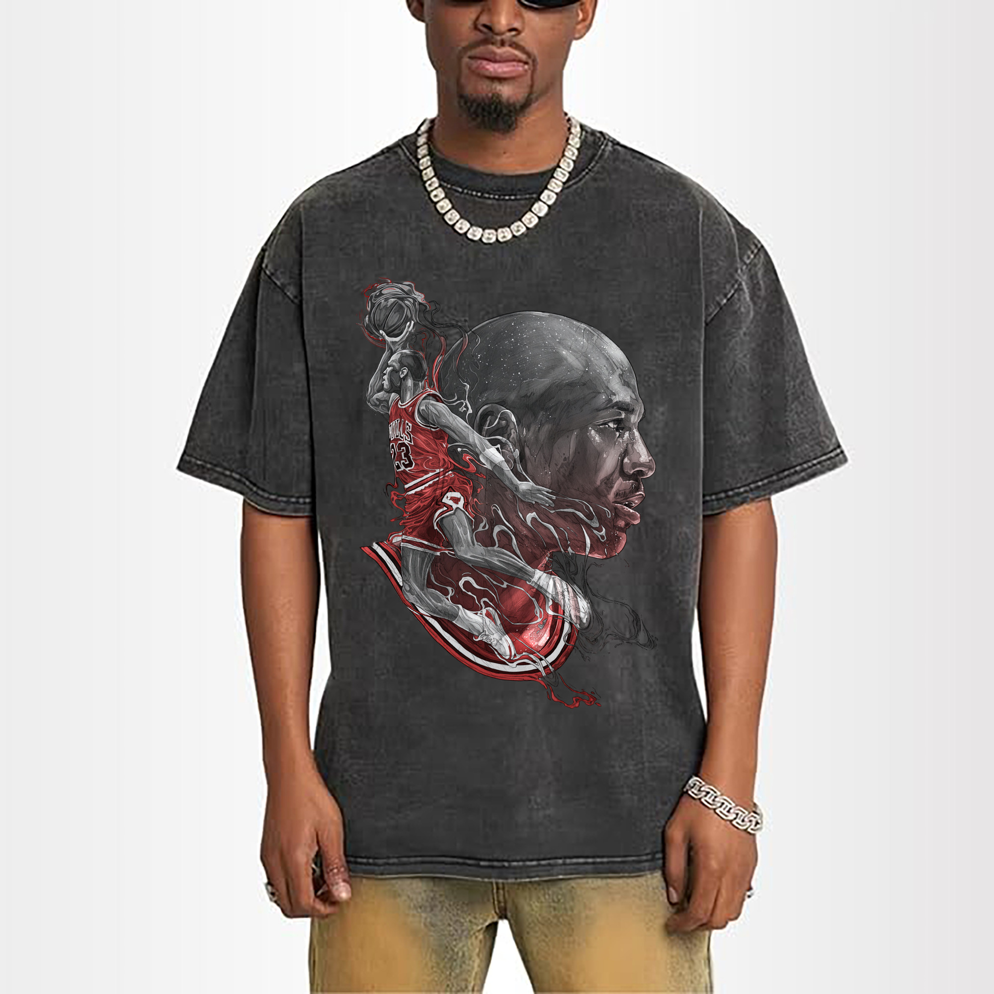 Michael Jordan Chicago legendary cartoon T‑Shirt