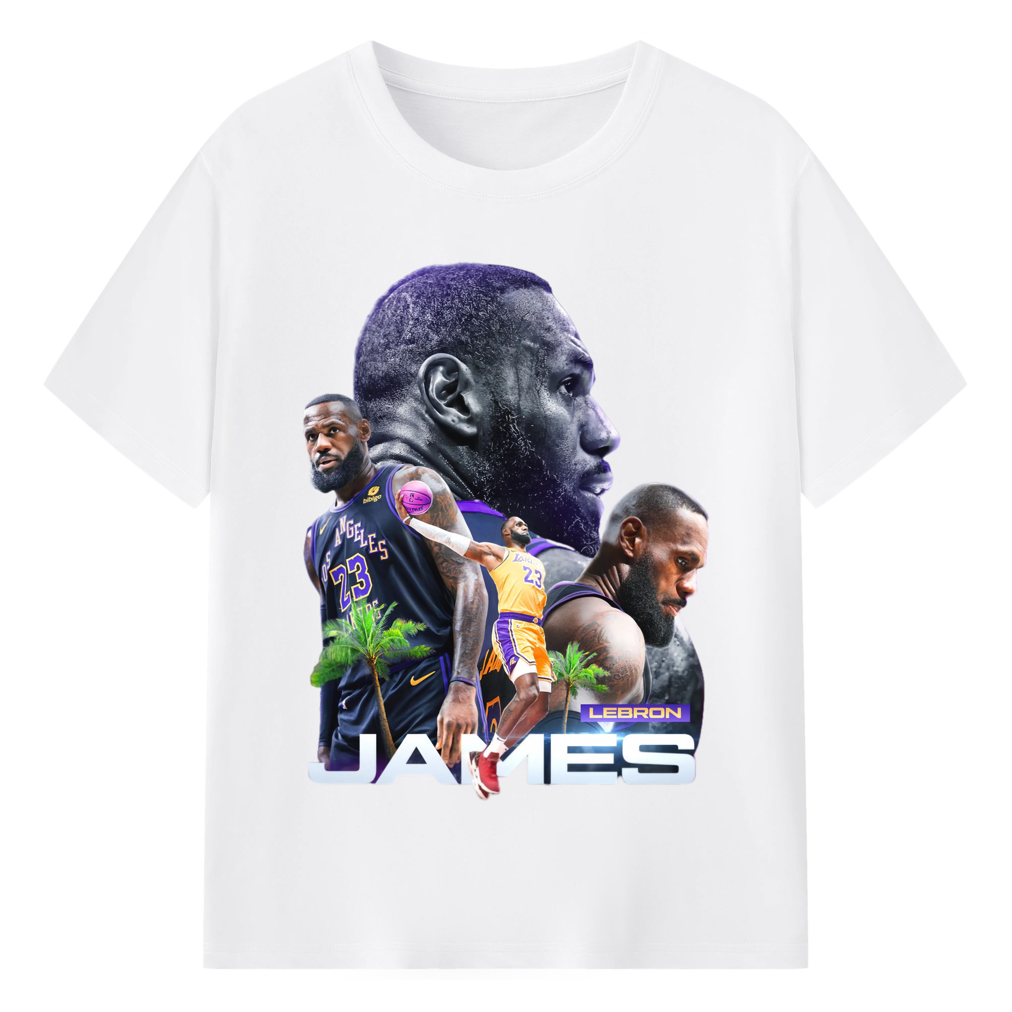LAL LeBron James #6 T‑Shirt - 180g Cotton T-Shirt With Front Heat Transfer Print – Soft, Lightweight, Fitted Design – Comfortable Casual Wear For Sports & Everyday Use