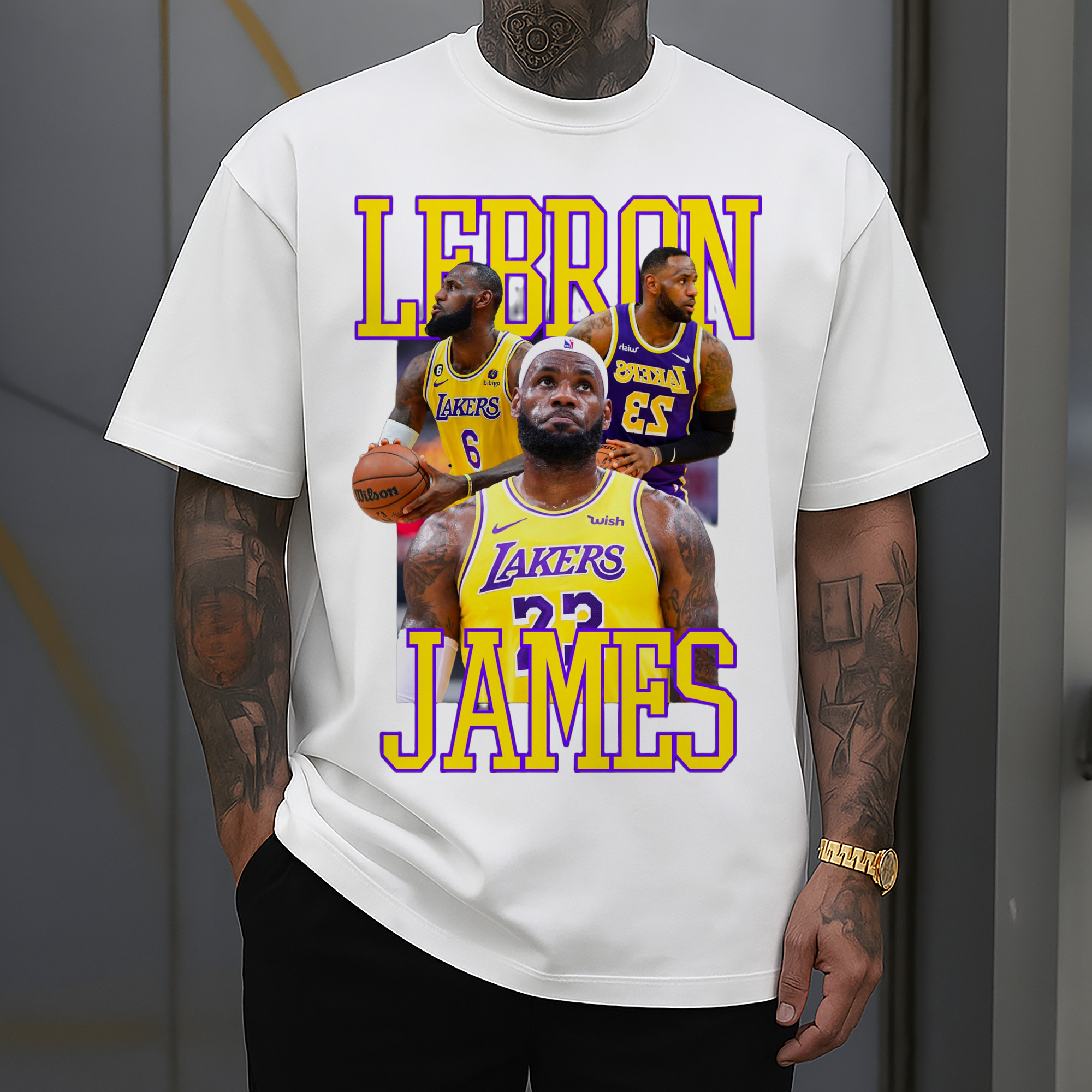 lakers lebron james #6 #23 graphic T‑Shirt