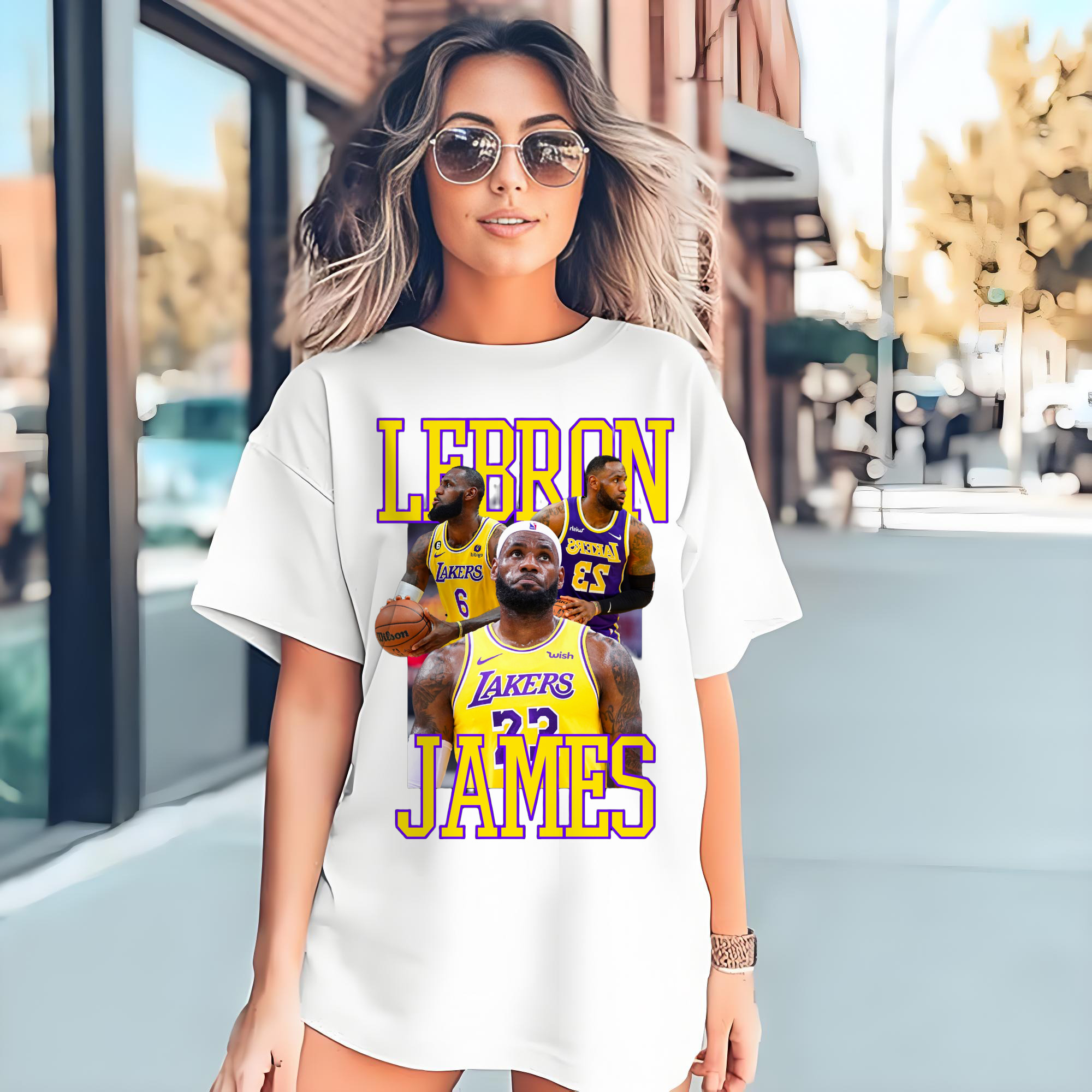 lakers lebron james #6 #23 graphic T‑Shirt