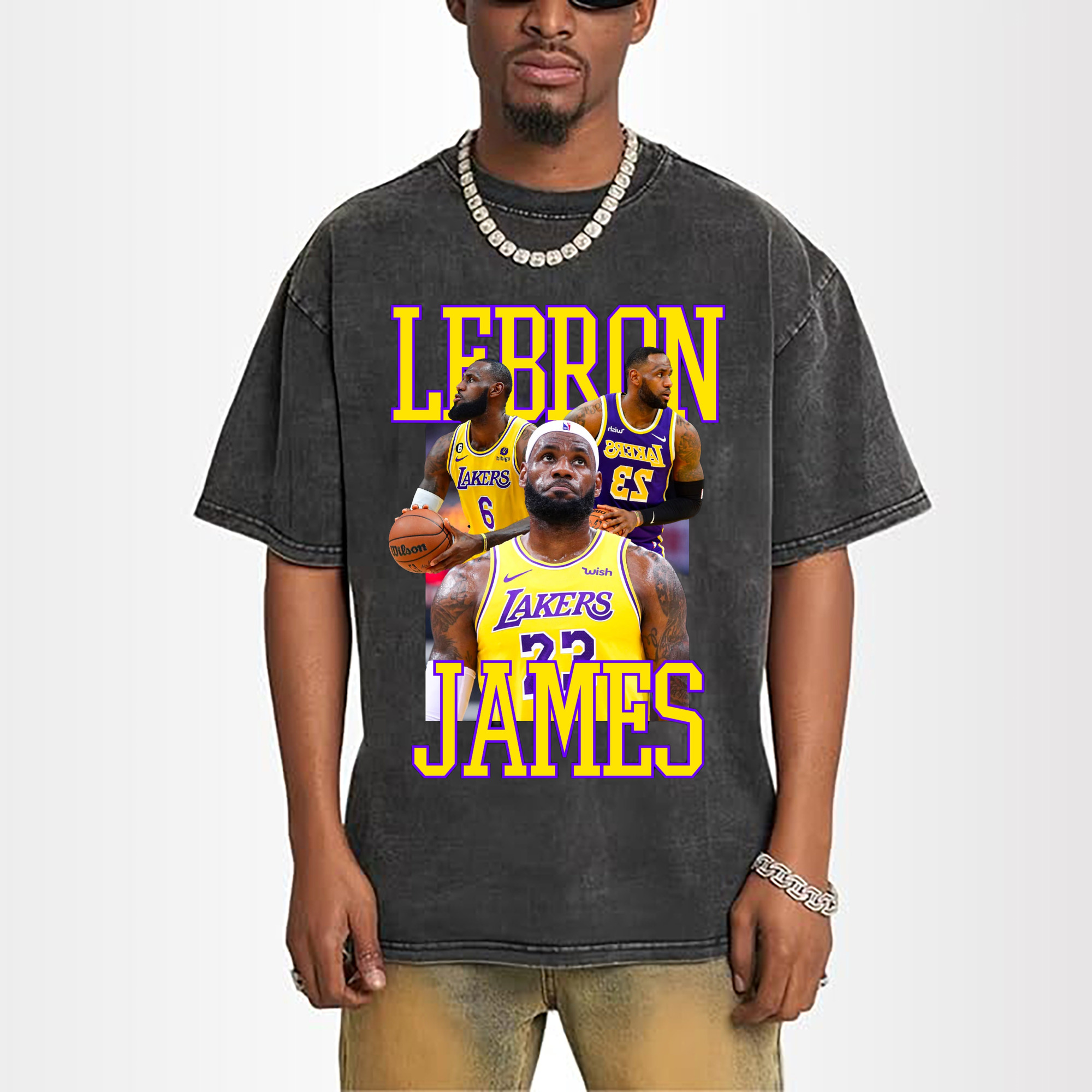 lakers lebron james #6 #23 graphic T‑Shirt