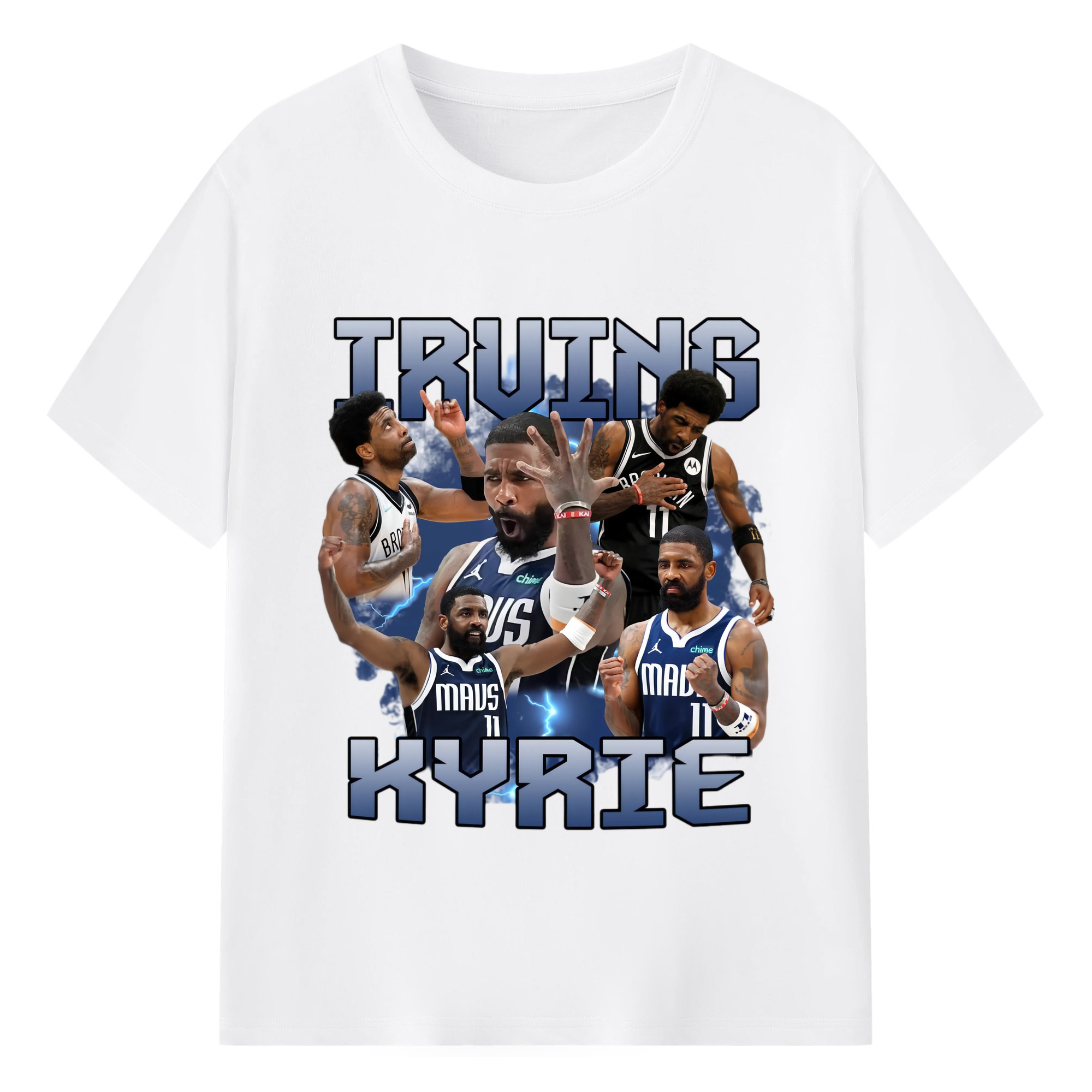 Kyrie Irving Dallas Mavericks Retro T‑shirt - 180g Cotton T-Shirt With Front Heat Transfer Print – Soft, Lightweight, Fitted Design – Comfortable Casual Wear For Sports & Everyday Use