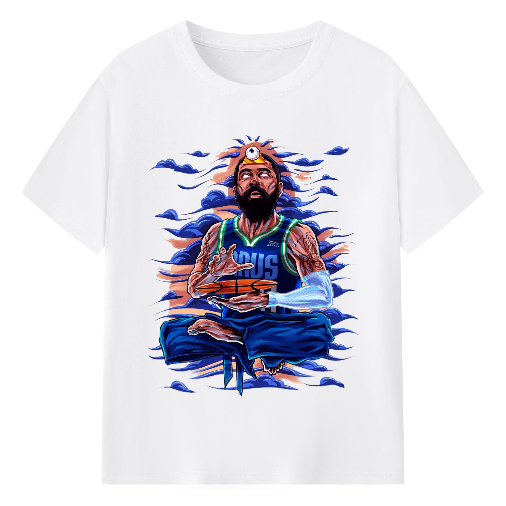 Kyrie Irving Playoffs Graphic Shirt - 180g Cotton T-Shirt With Front Heat Transfer Print – Soft, Lightweight, Fitted Design – Comfortable Casual Wear For Sports & Everyday Use