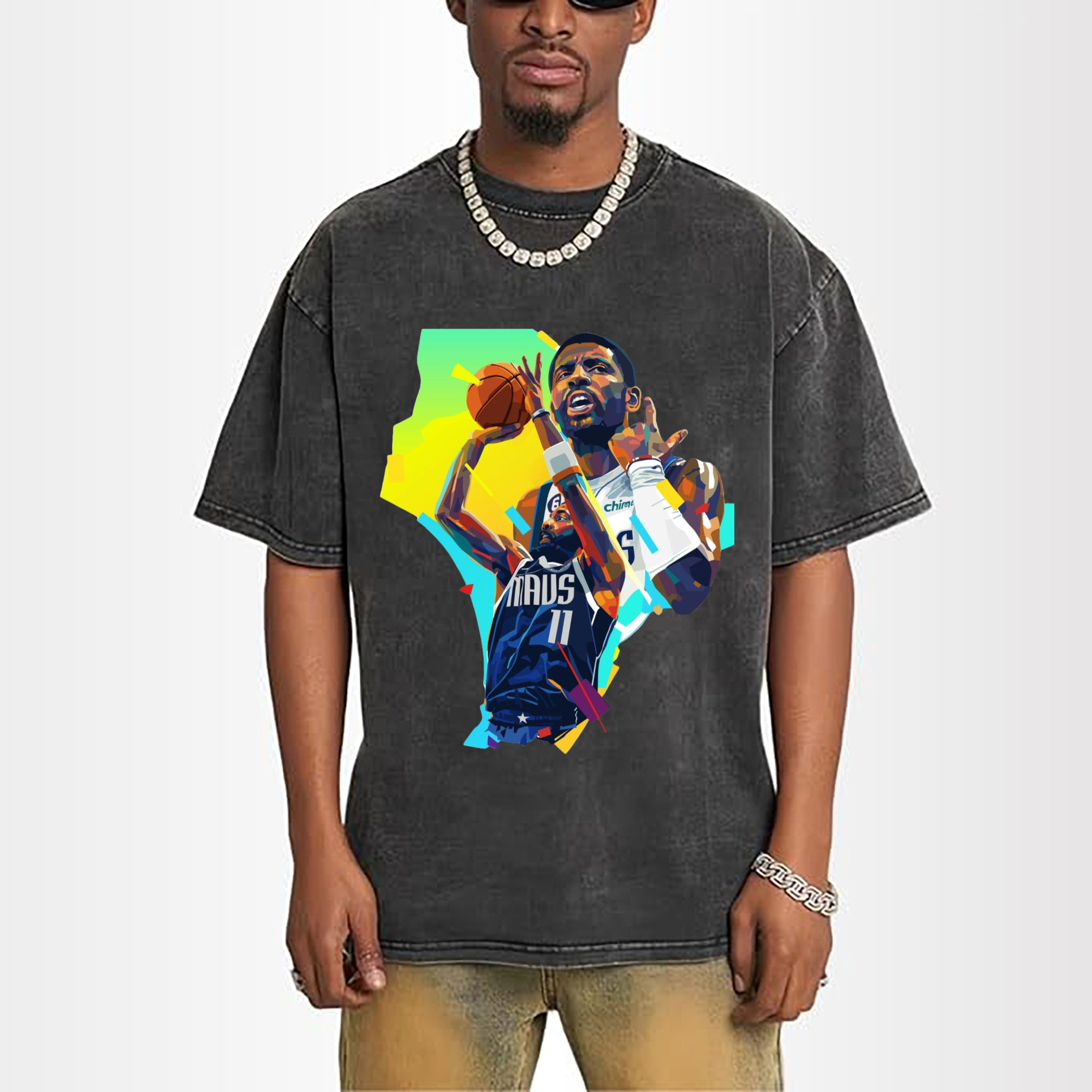Kyrie Irving Mavericks Coloured drawing Shirt
