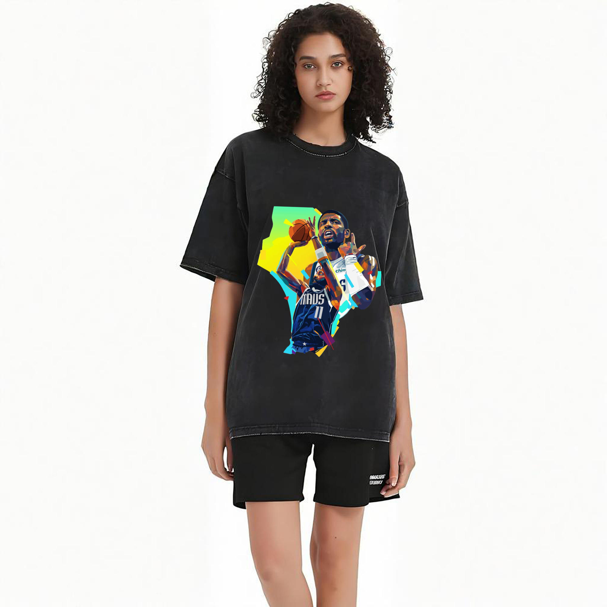 Kyrie Irving Mavericks Coloured drawing Shirt