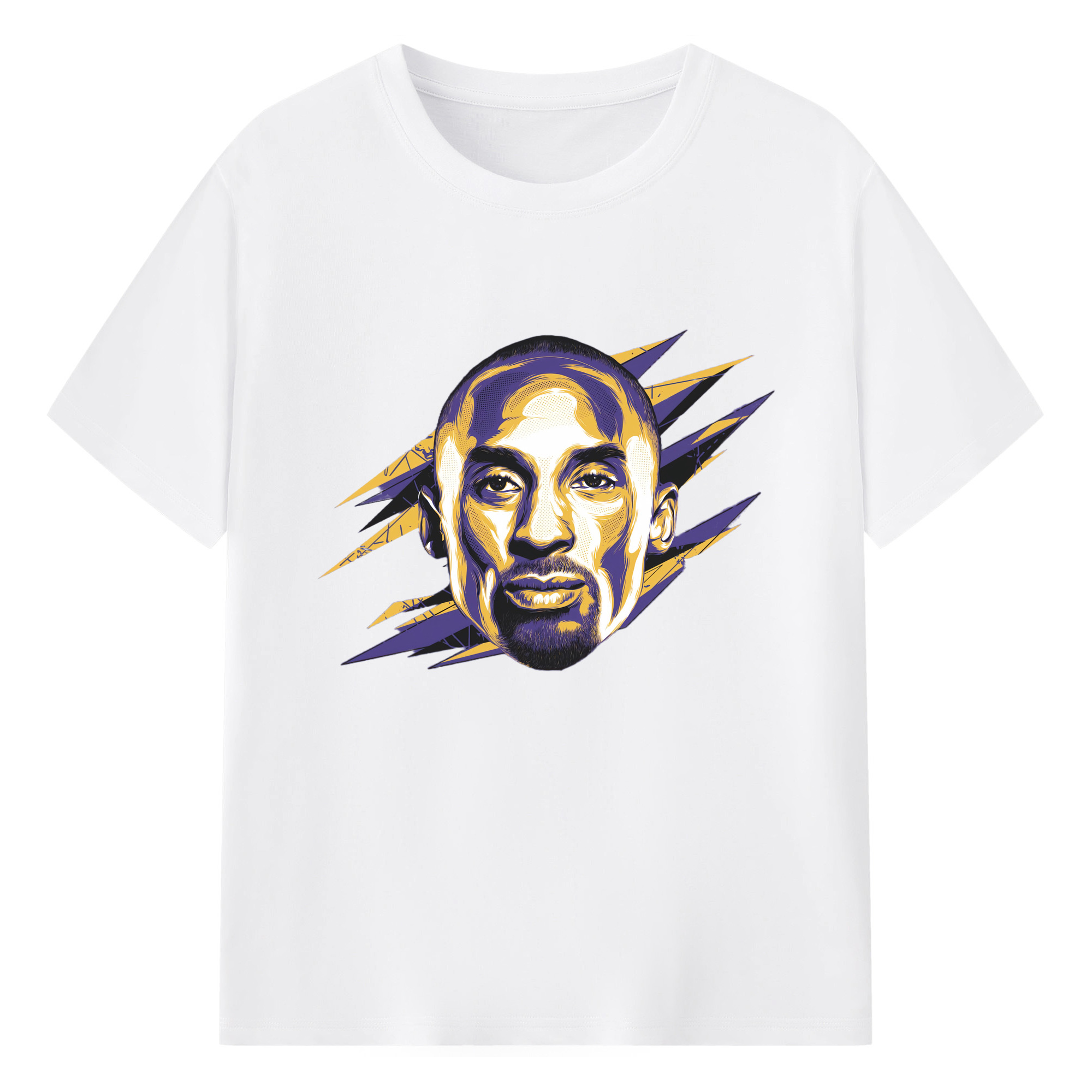Kobe Painted portrait t-shirt - 180g Cotton T-Shirt With Front Heat Transfer Print – Soft, Lightweight, Fitted Design – Comfortable Casual Wear For Sports & Everyday Use