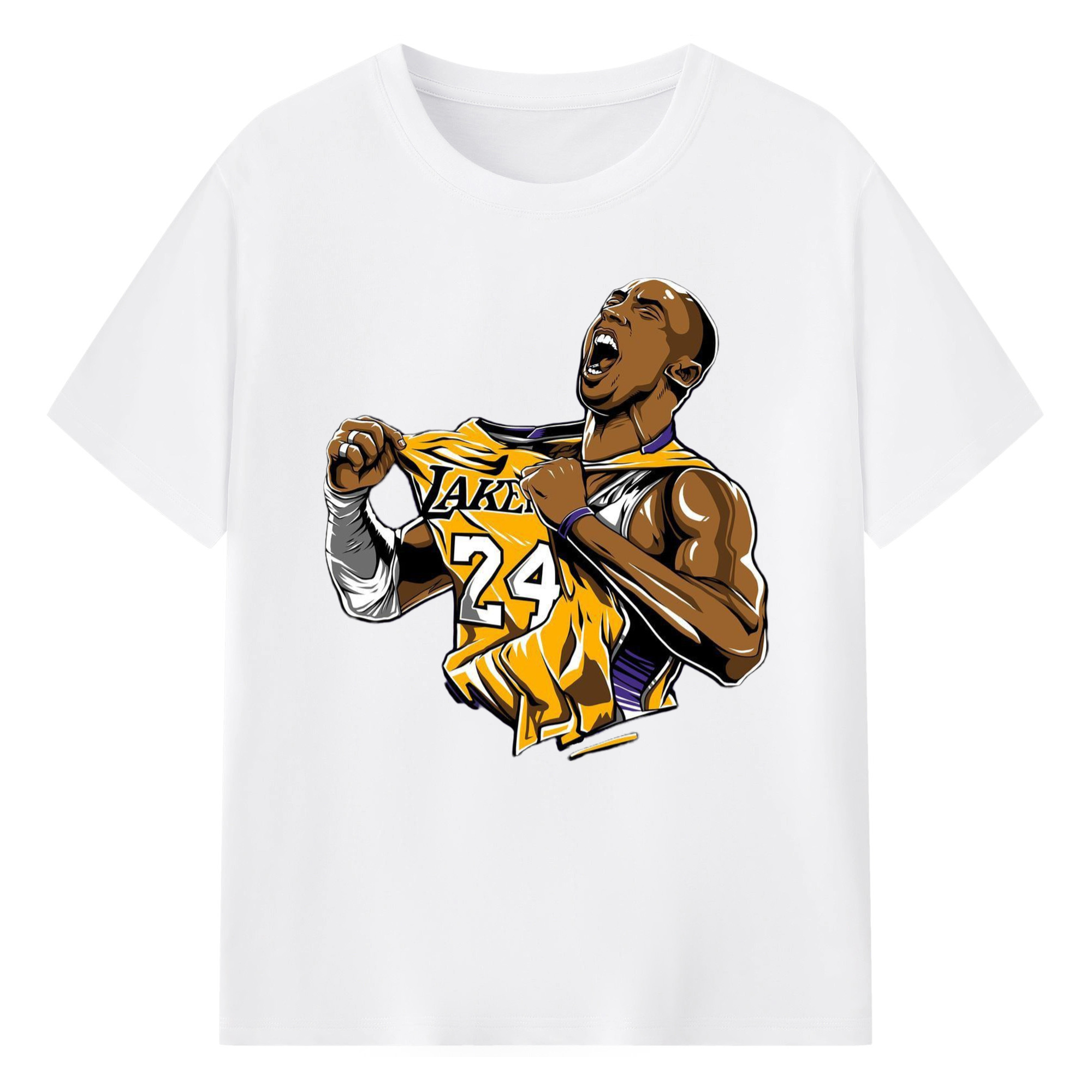 Kobe Bryant  Pull the jersey Comic t-shirt - 180g Cotton T-Shirt With Front Heat Transfer Print – Soft, Lightweight, Fitted Design – Comfortable Casual Wear For Sports & Everyday Use