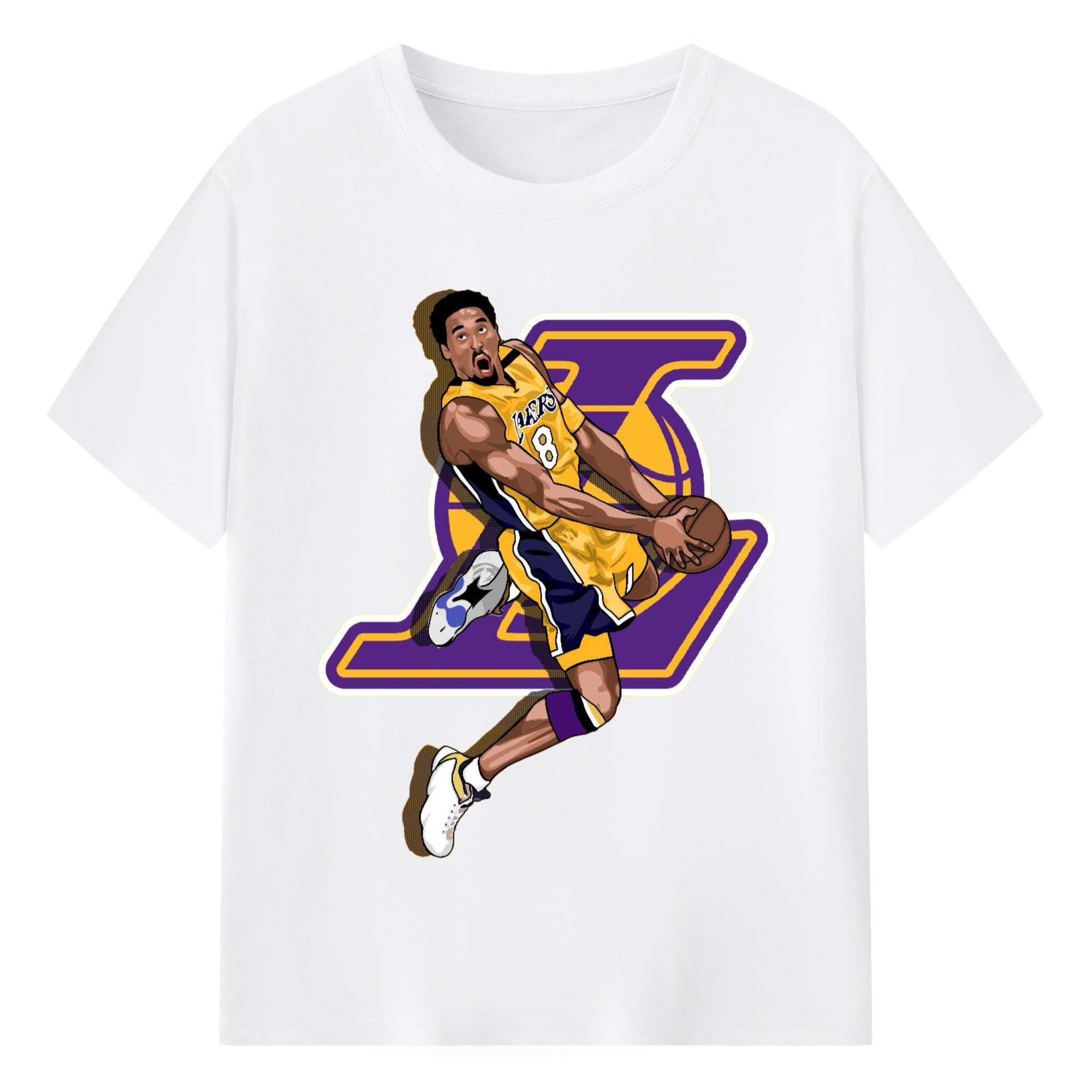 Kobe Bryant  #8 dank  T‑Shirt - 180g Cotton T-Shirt With Front Heat Transfer Print – Soft, Lightweight, Fitted Design – Comfortable Casual Wear For Sports & Everyday Use