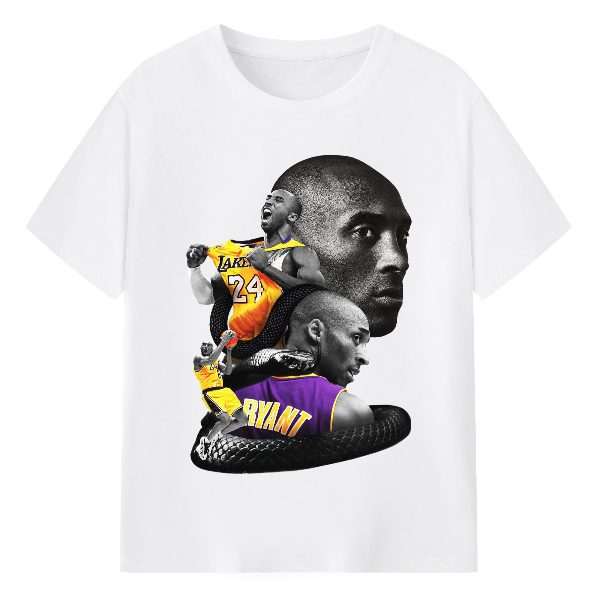 Kobe black Mamba icon t-Shirt - 180g Cotton T-Shirt With Front Heat Transfer Print – Soft, Lightweight, Fitted Design – Comfortable Casual Wear For Sports & Everyday Use