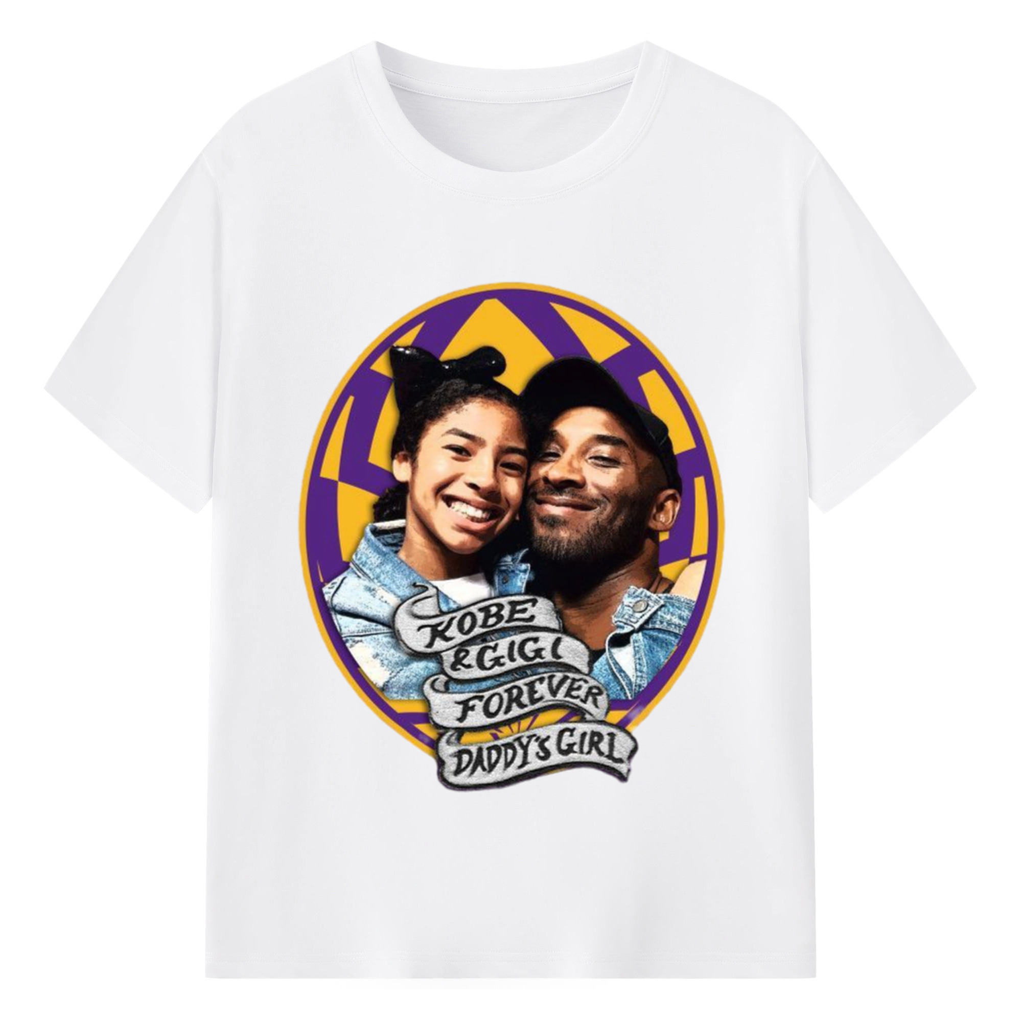 Kobe and gianna bryant T‑Shirt - 180g Cotton T-Shirt With Front Heat Transfer Print – Soft, Lightweight, Fitted Design – Comfortable Casual Wear For Sports & Everyday Use