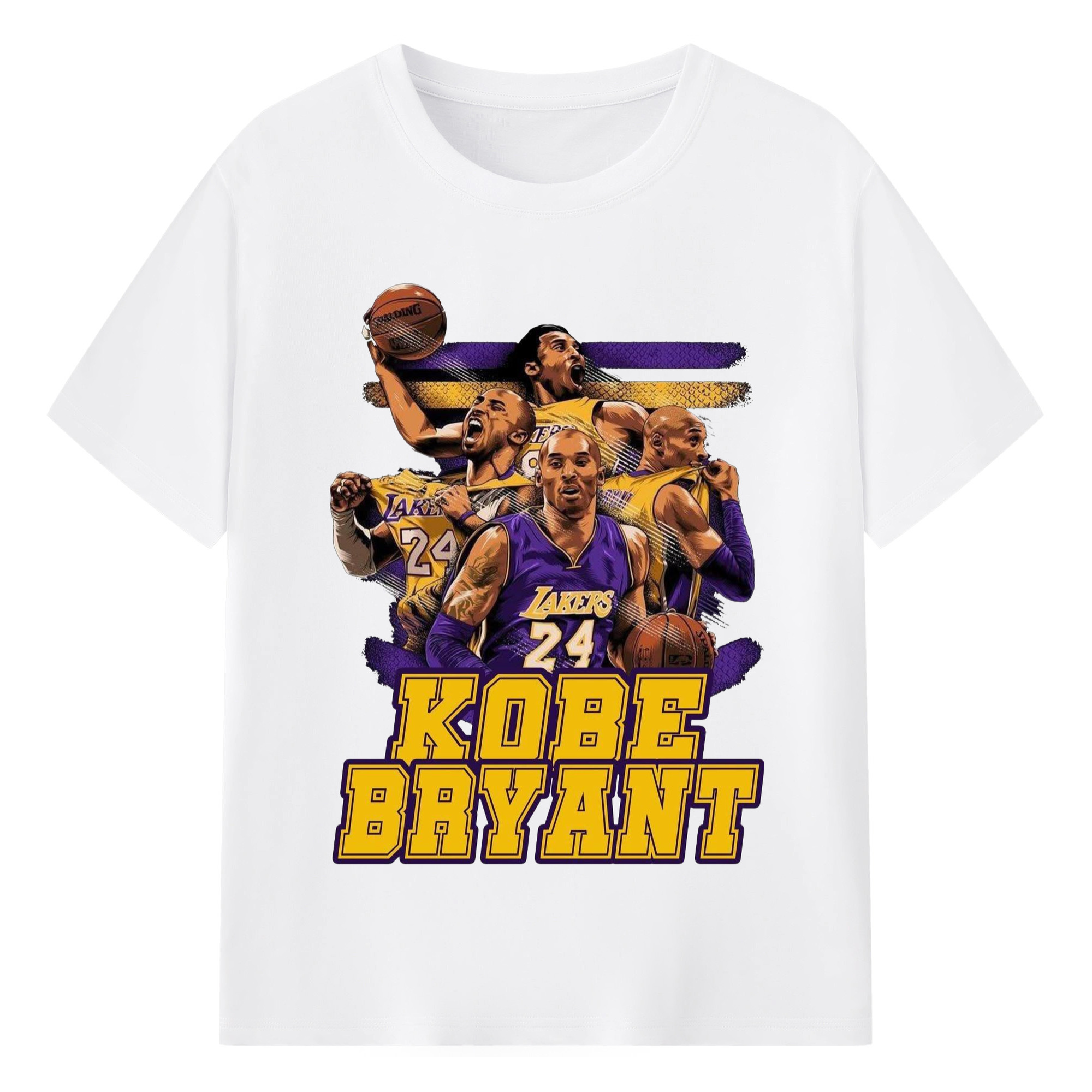 Lakers kobe bryant #24 #8 graphic T‑Shirt - 180g Cotton T-Shirt With Front Heat Transfer Print – Soft, Lightweight, Fitted Design – Comfortable Casual Wear For Sports & Everyday Use