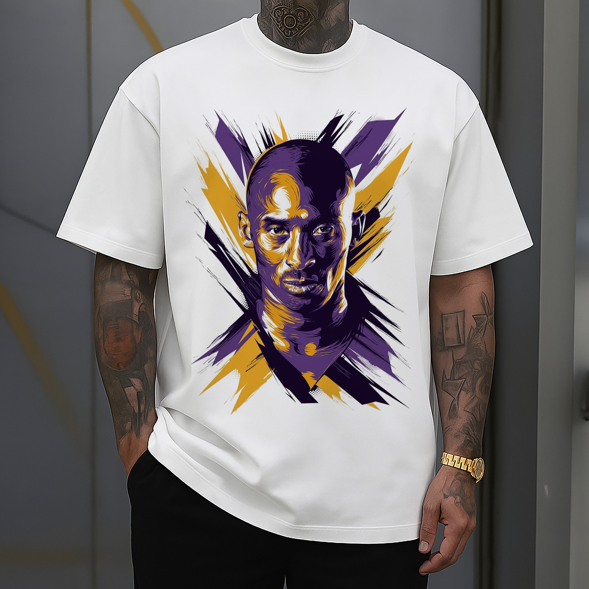 kobe Painted portrait art tee