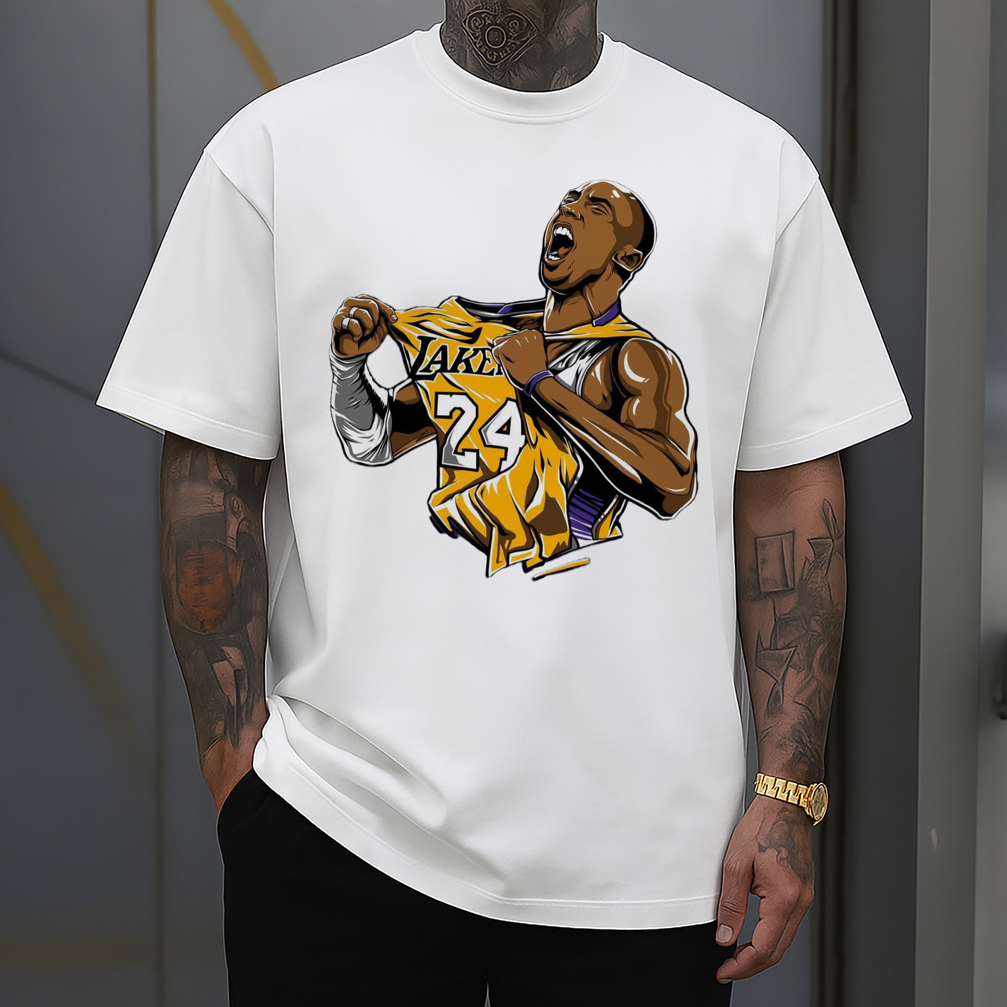 Kobe Bryant  Pull the jersey Comic t-shirt