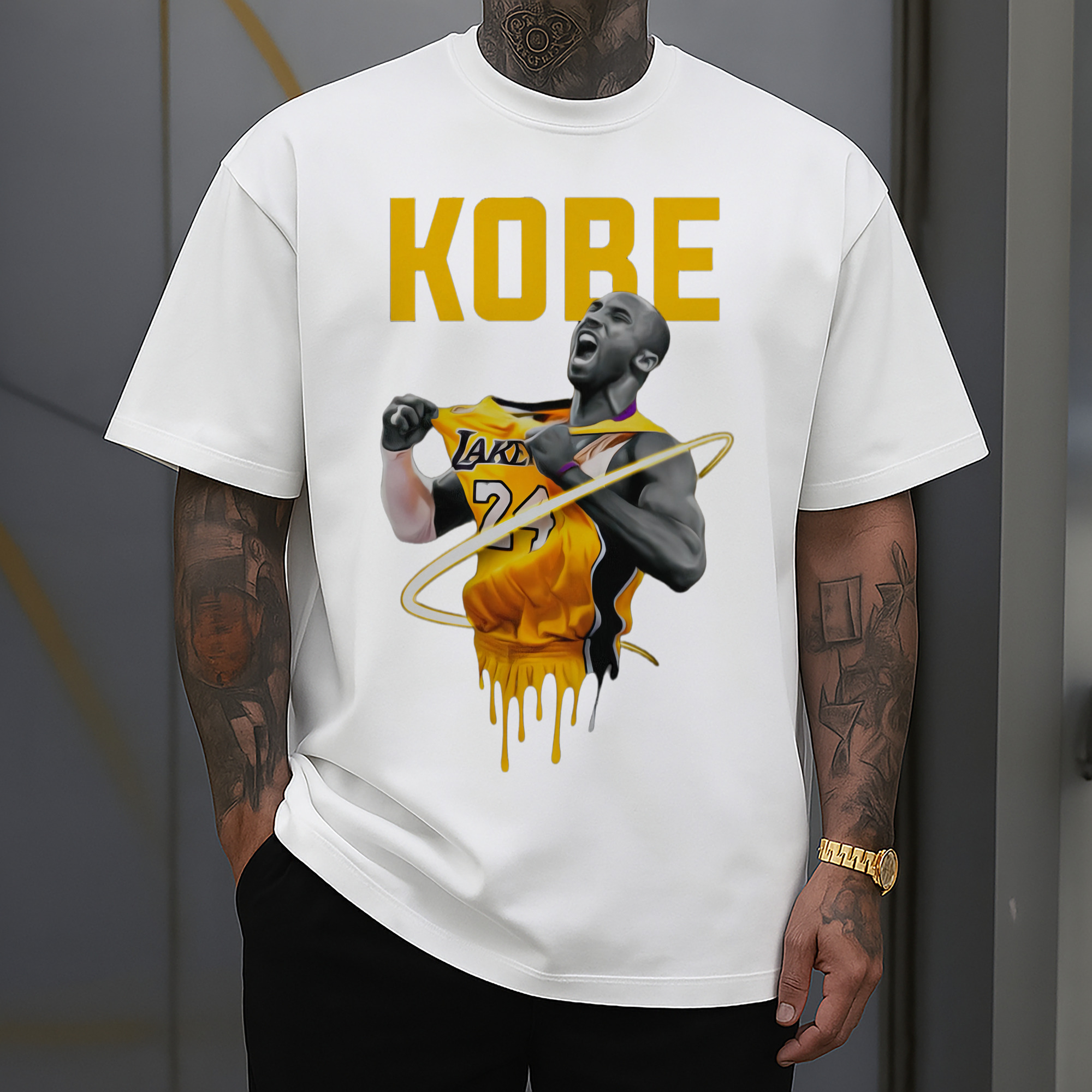 Lakers Kobe Bryant  Pull the jersey Comic t-shirt