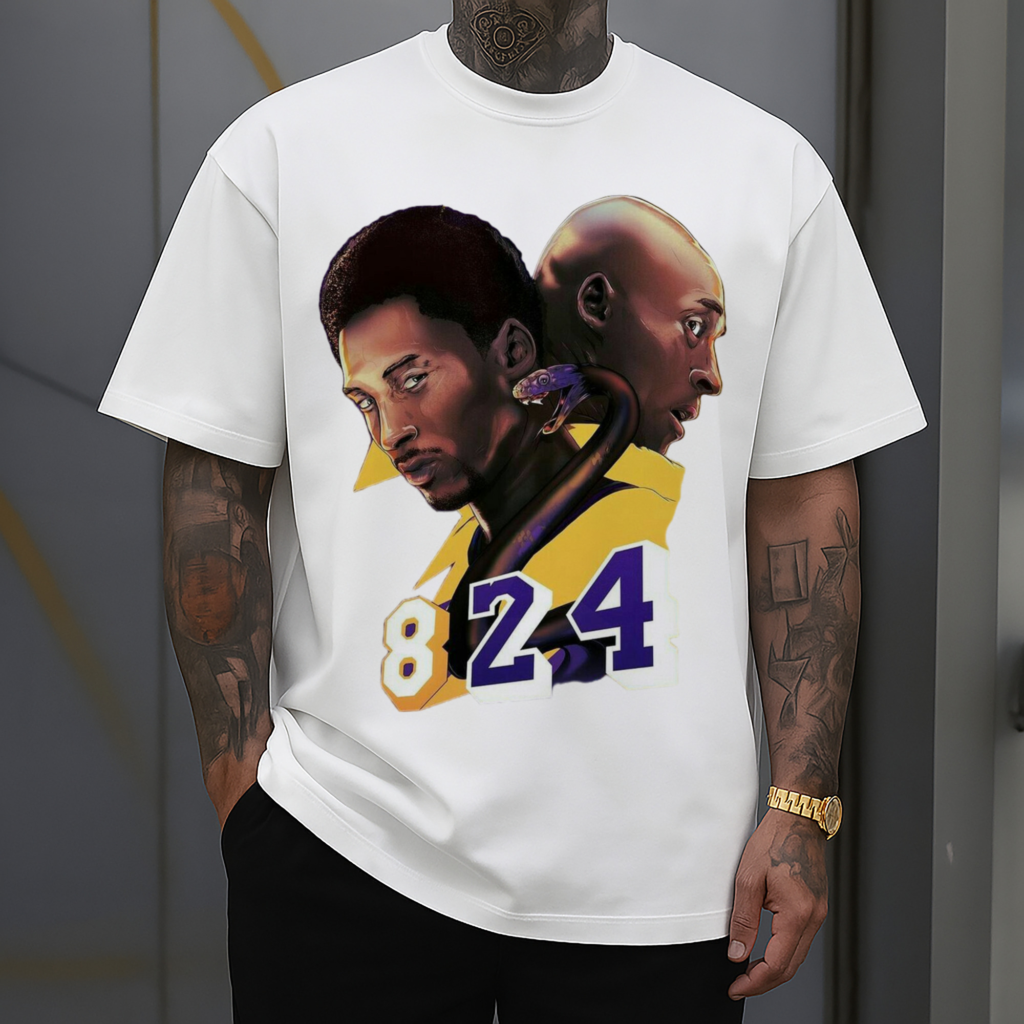 kobe bryant #8 #24 cartoon T‑Shirt