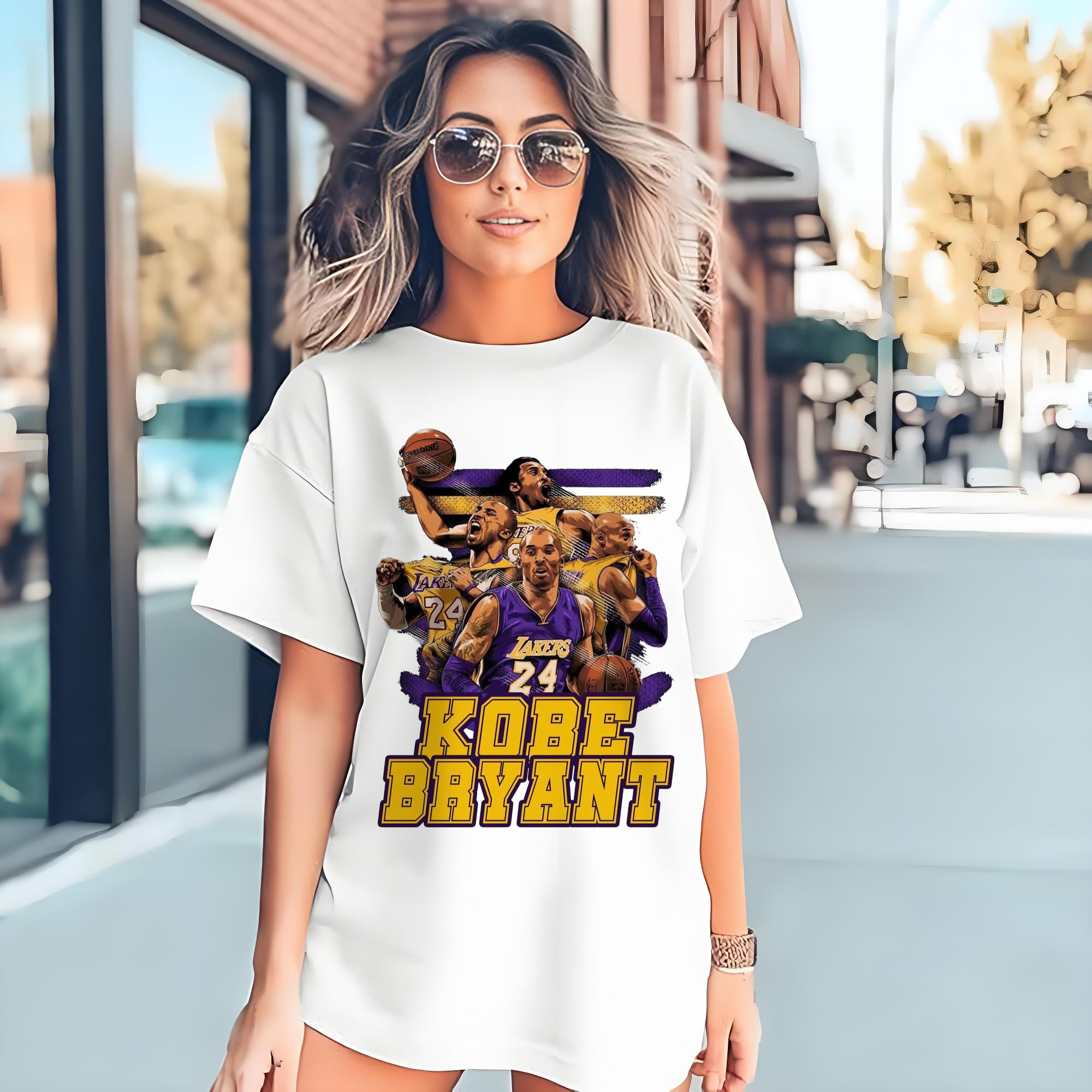 lakers kobe bryant #24 #8 graphic T‑Shirt