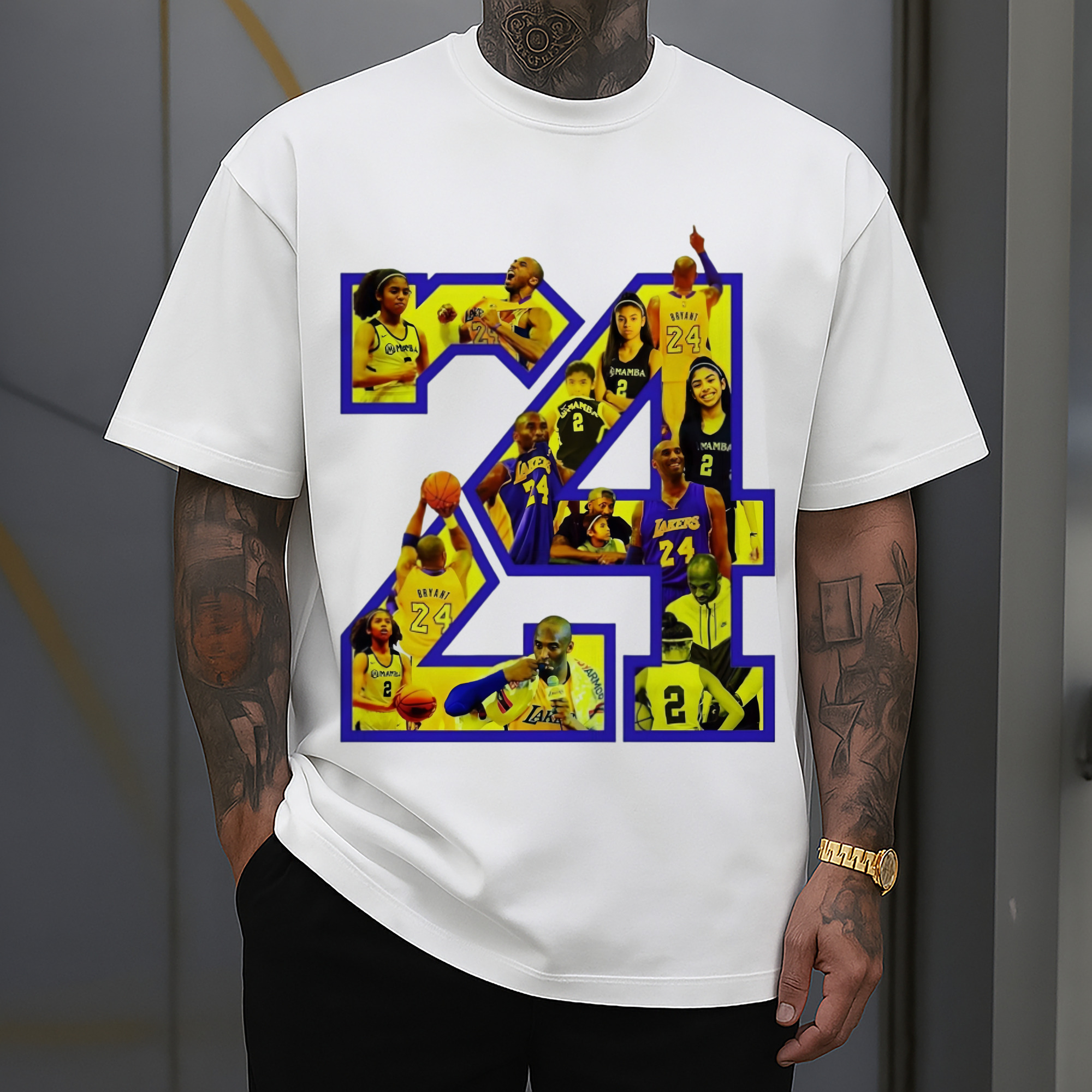 kobe and gianna bryant #24 graphic T‑Shirt