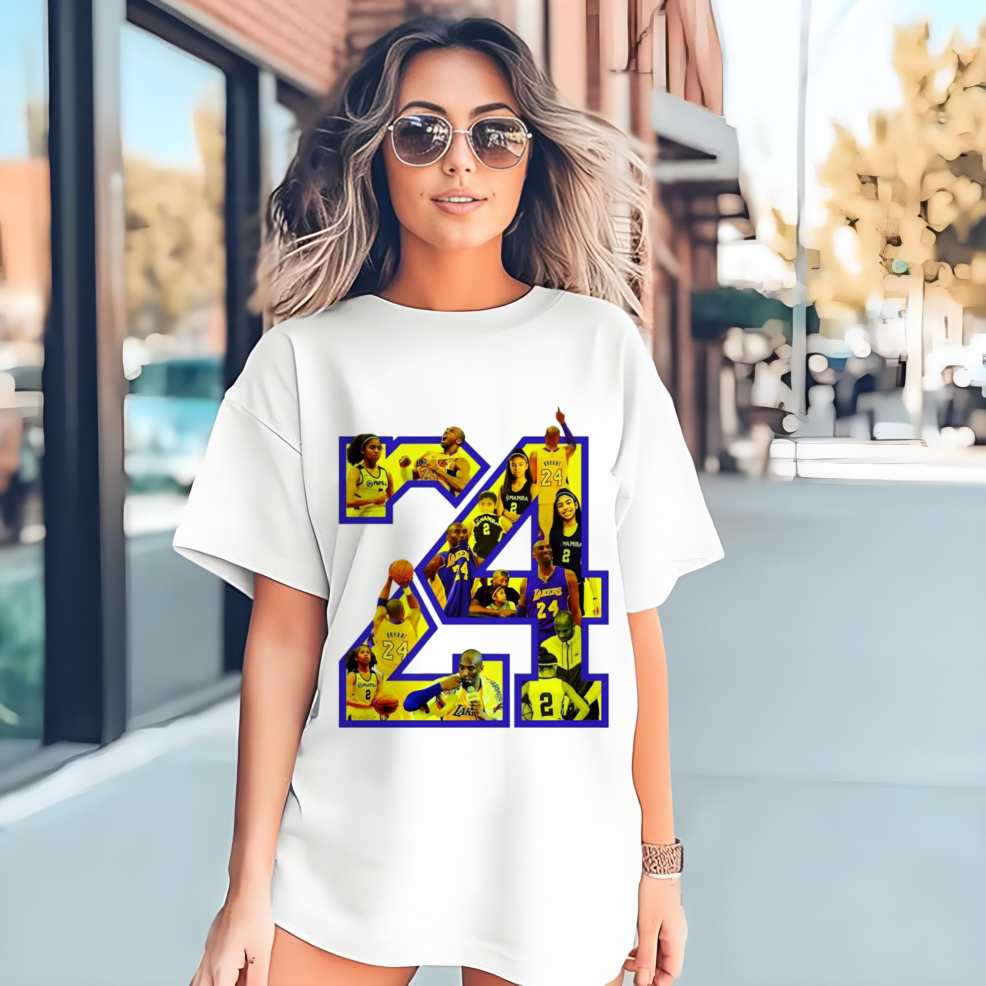 kobe and gianna bryant #24 graphic T‑Shirt