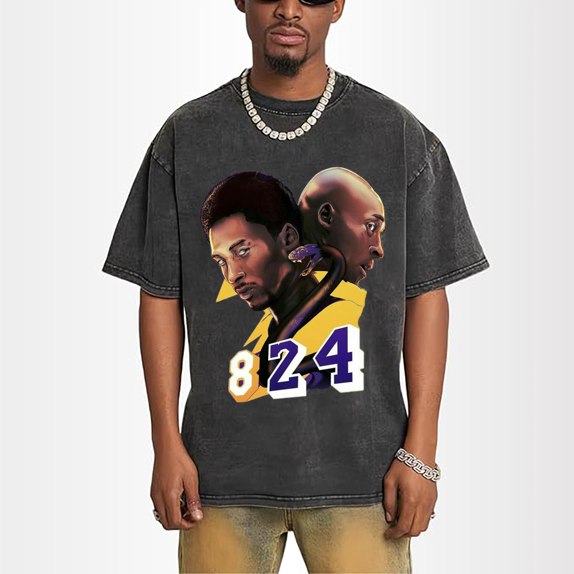 kobe bryant #8 #24 cartoon T‑Shirt
