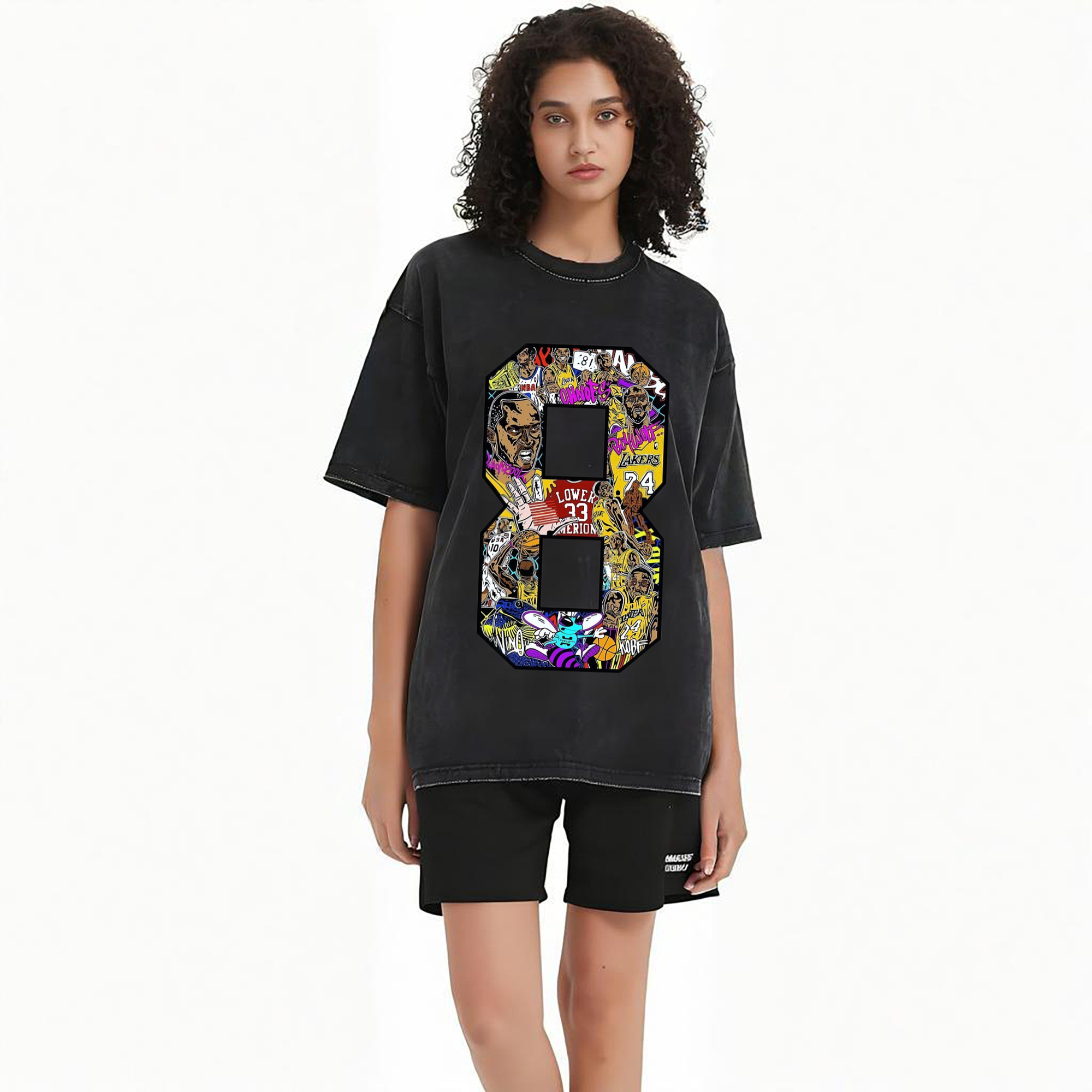 Kobe Bryant #8  number collage T‑Shirt