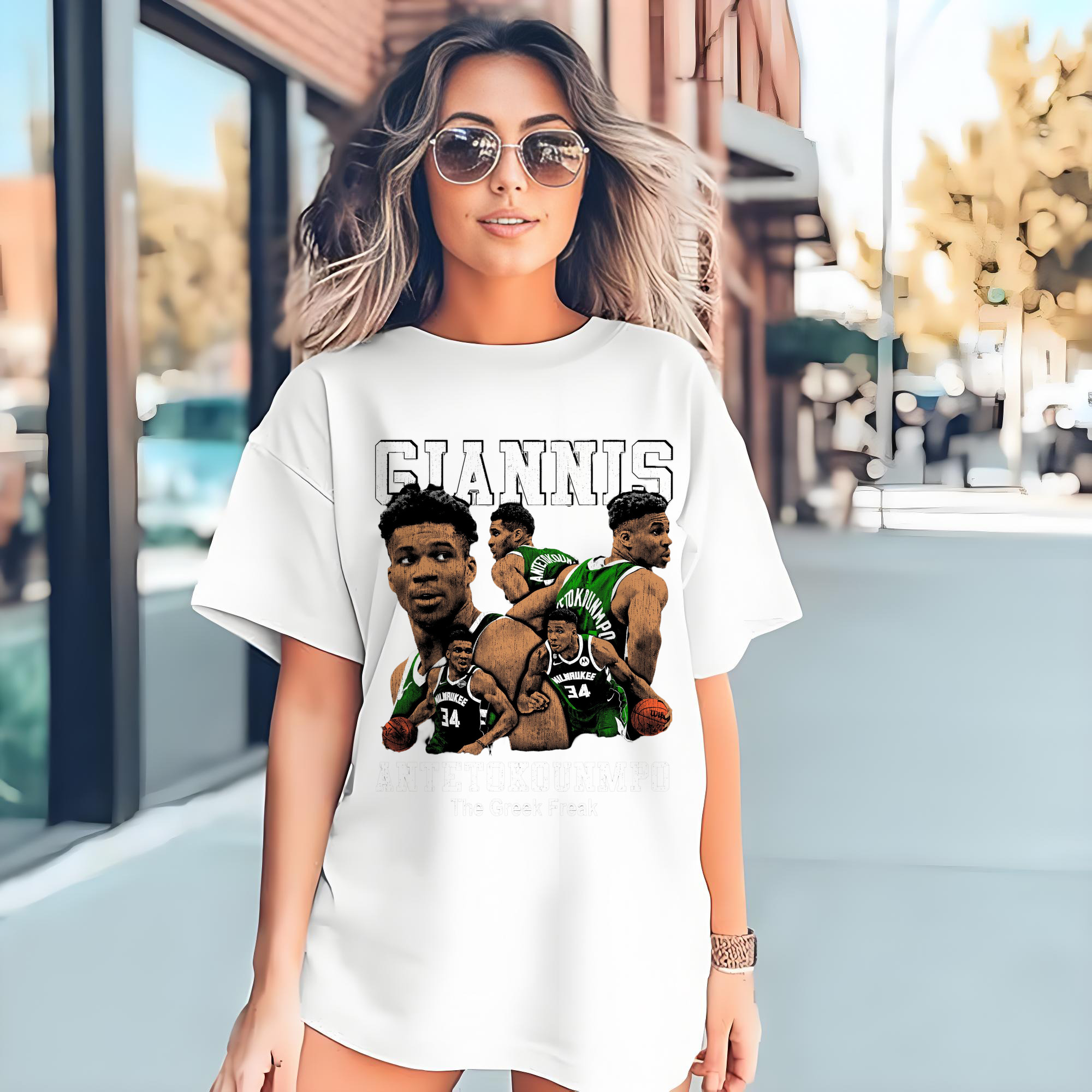 Giannis Antetokounmpo #34 collage T-shirt