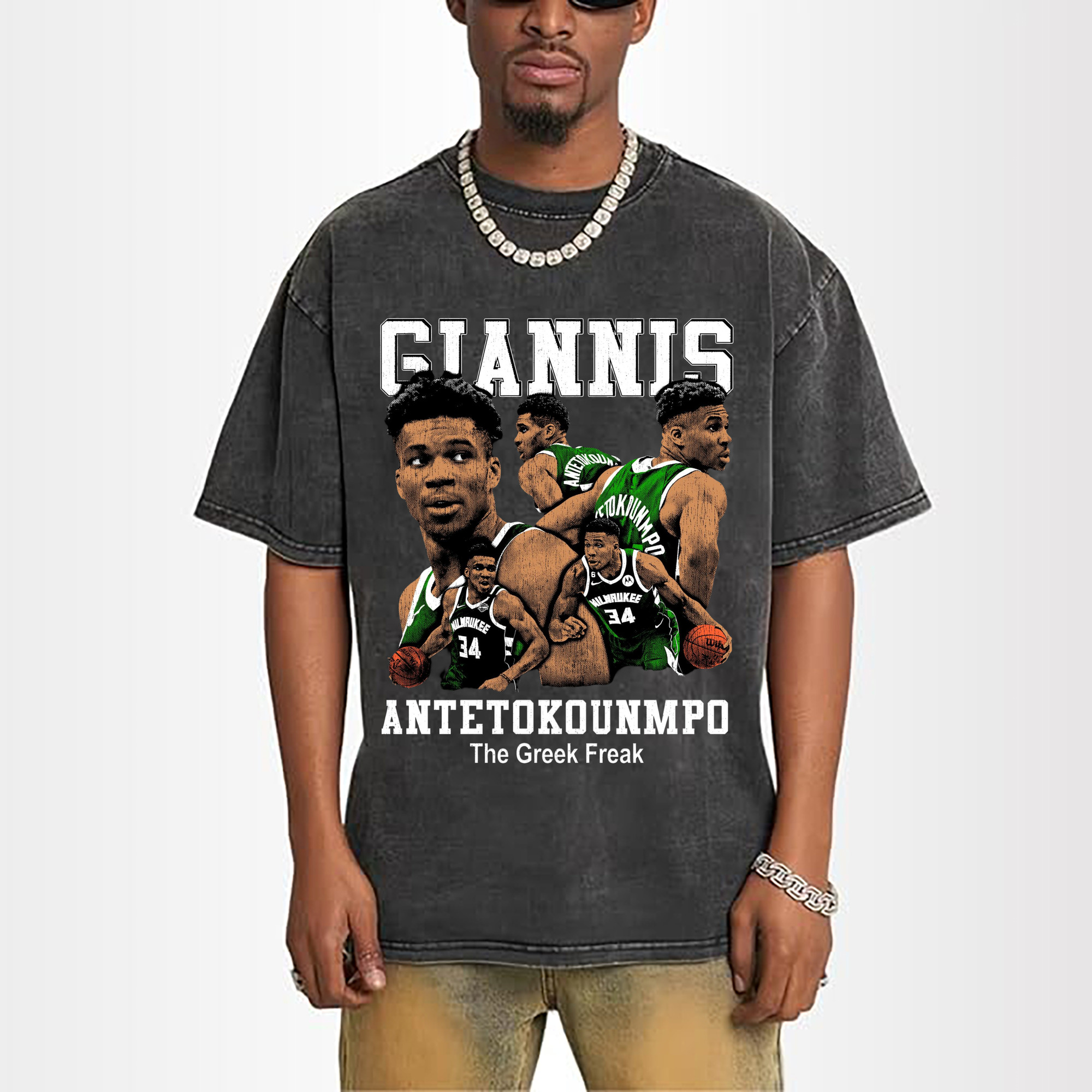 Giannis Antetokounmpo #34 collage T-shirt
