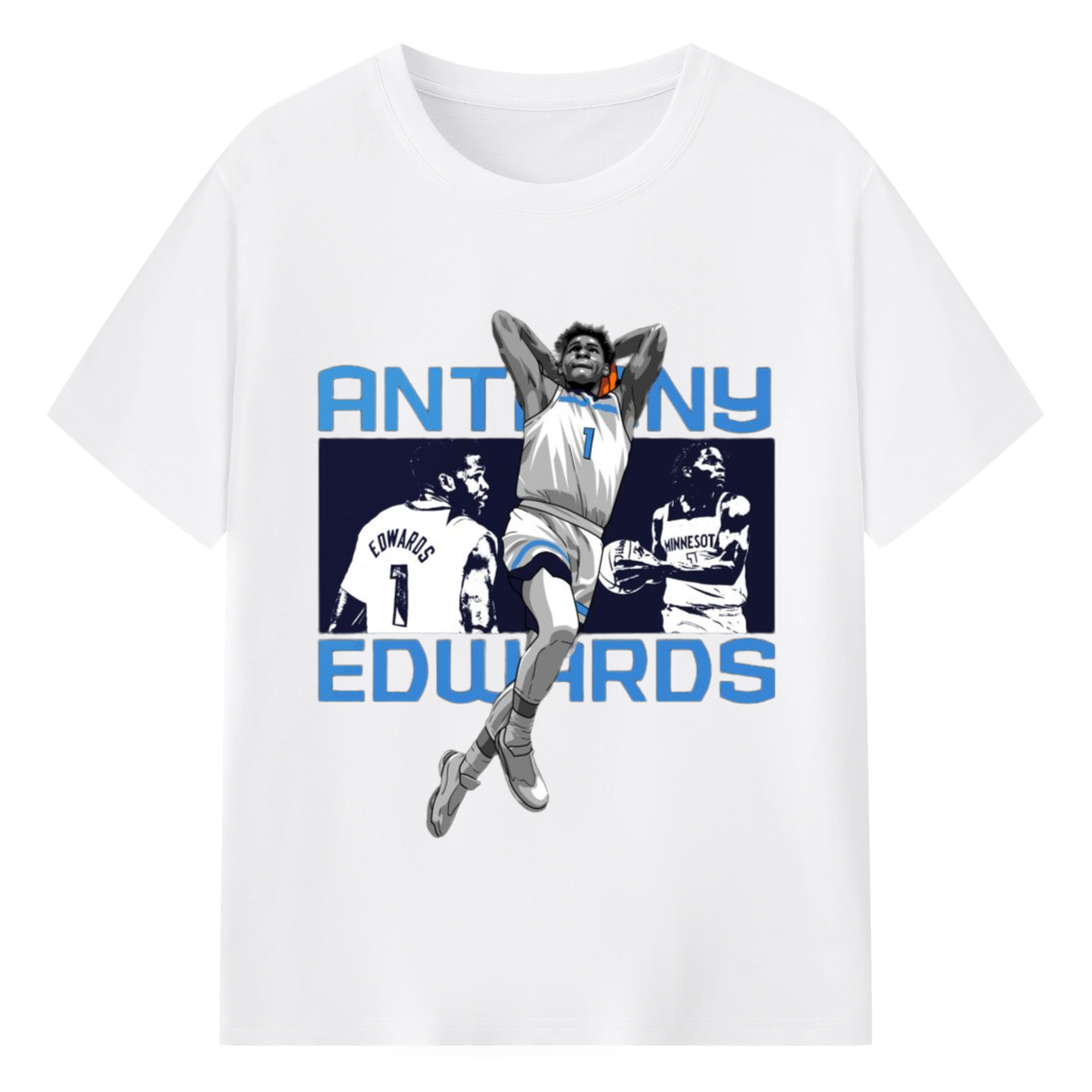 Anthony Edwards Timberwolves dank T‑Shirt - 180g Cotton T-Shirt With Front Heat Transfer Print – Soft, Lightweight, Fitted Design – Comfortable Casual Wear For Sports & Everyday Use