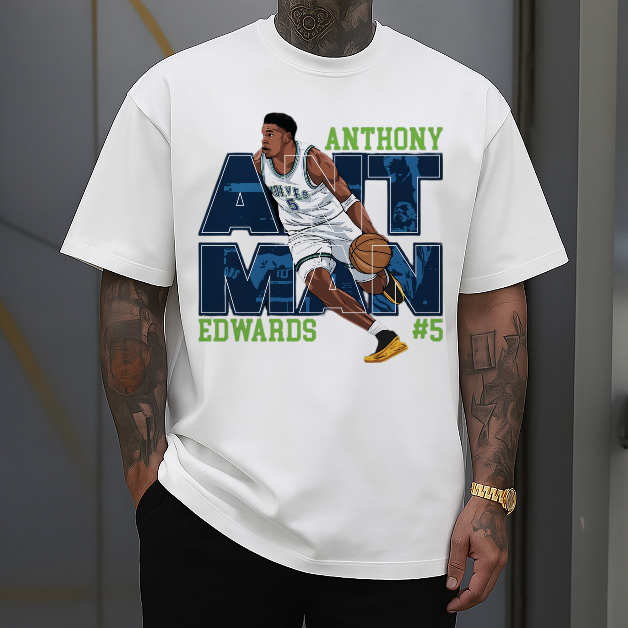 Anthony Edwards Timberwolves #5 cartoon T‑Shirt