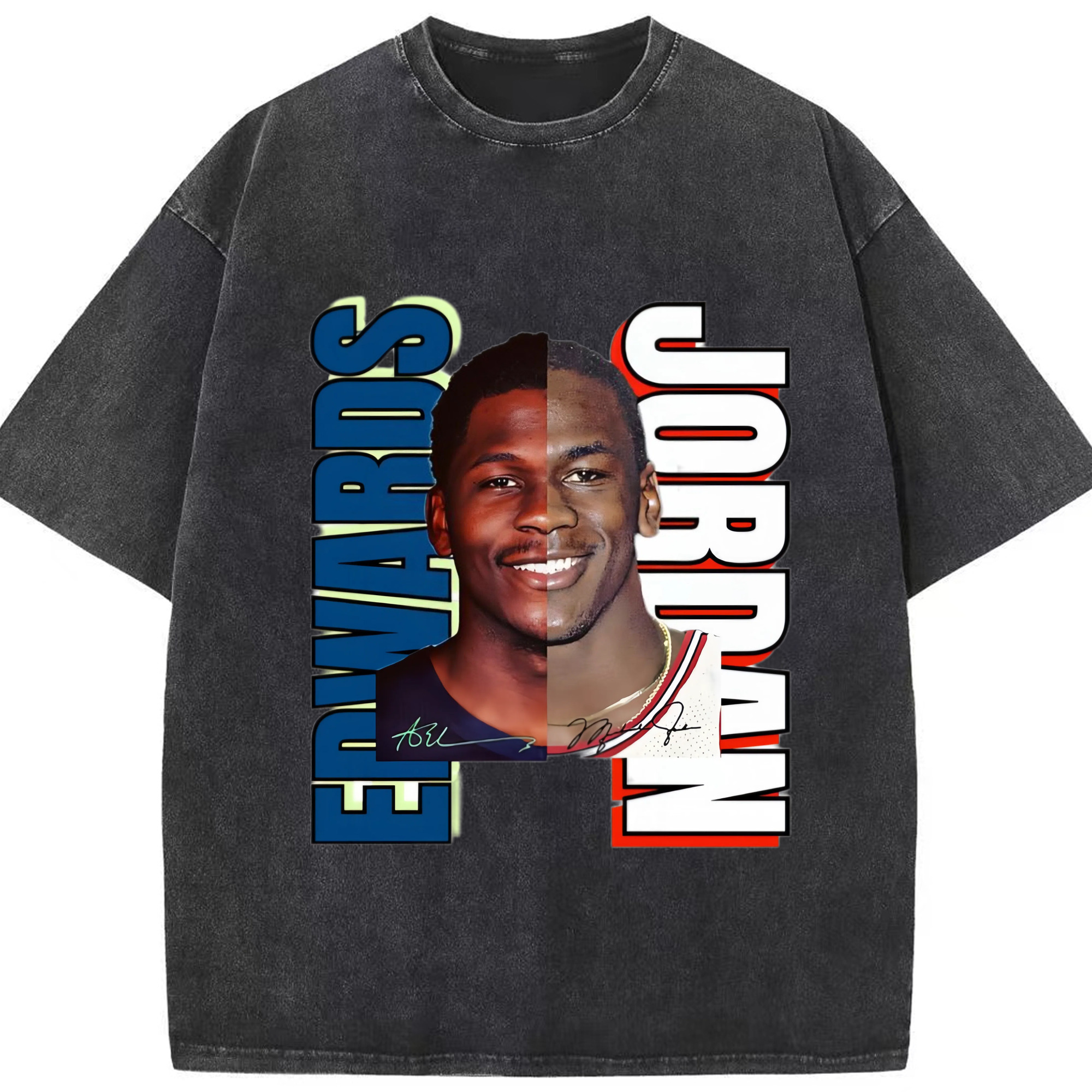 Anthony Edwards next Jordan T‑Shirt - Washed Vintage Look 230g Cotton Oversized T-Shirt With Front Heat Transfer Print – Soft, Lightweight, Stylish Fit – Comfortable Casual Wear For Sports & Everyday Use