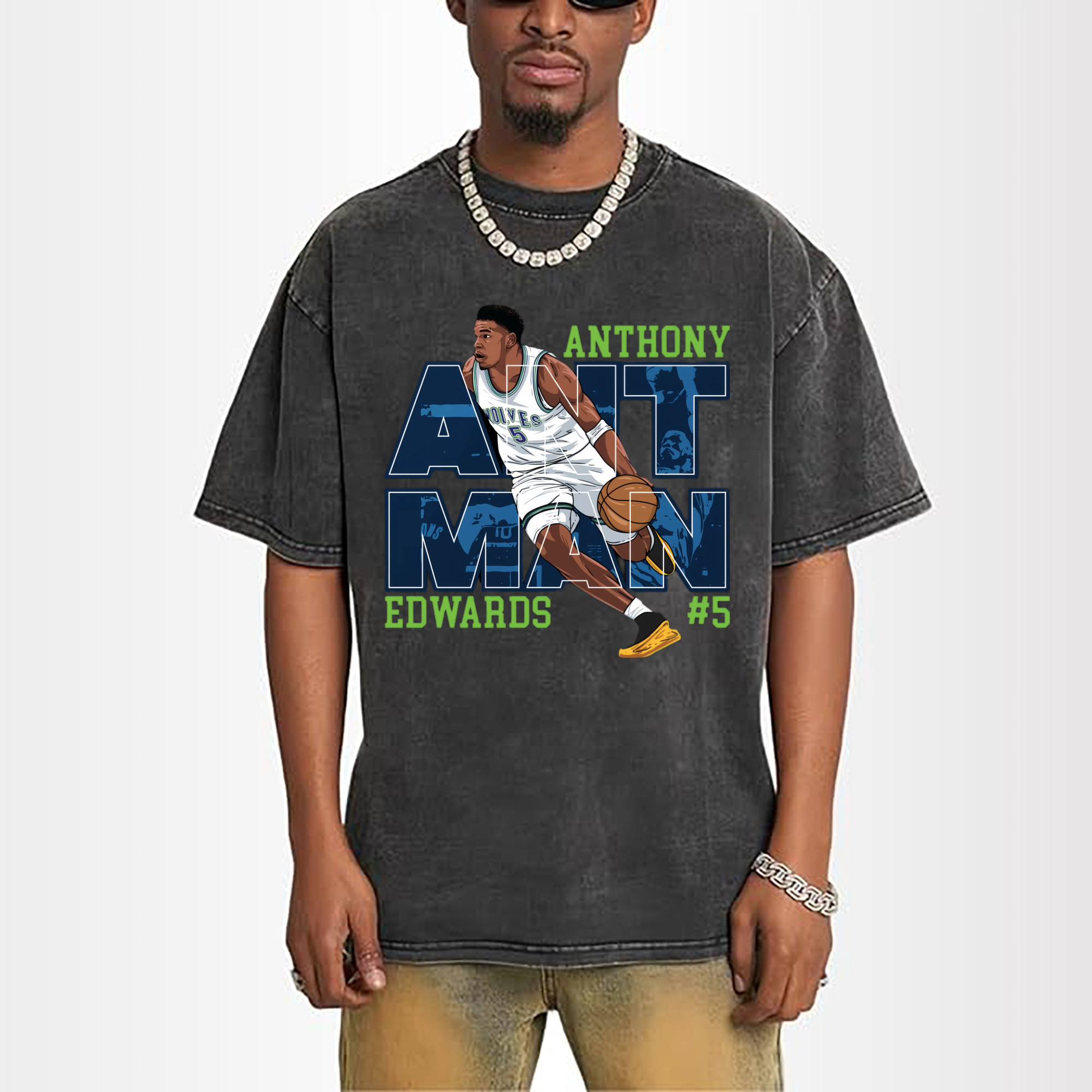 Anthony Edwards Timberwolves #5 cartoon T‑Shirt