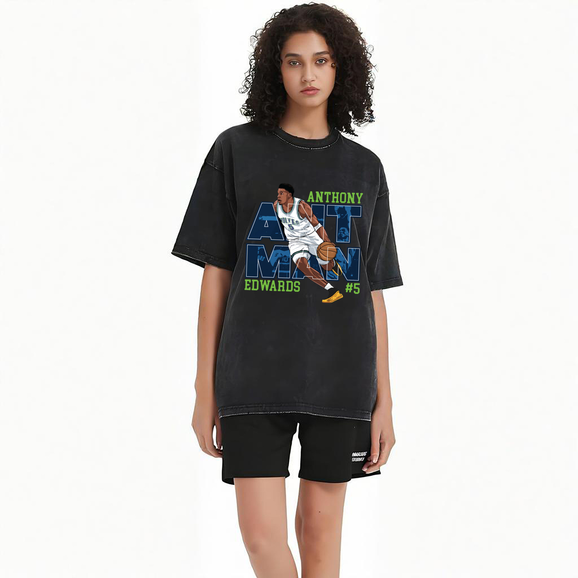 Anthony Edwards Timberwolves #5 cartoon T‑Shirt