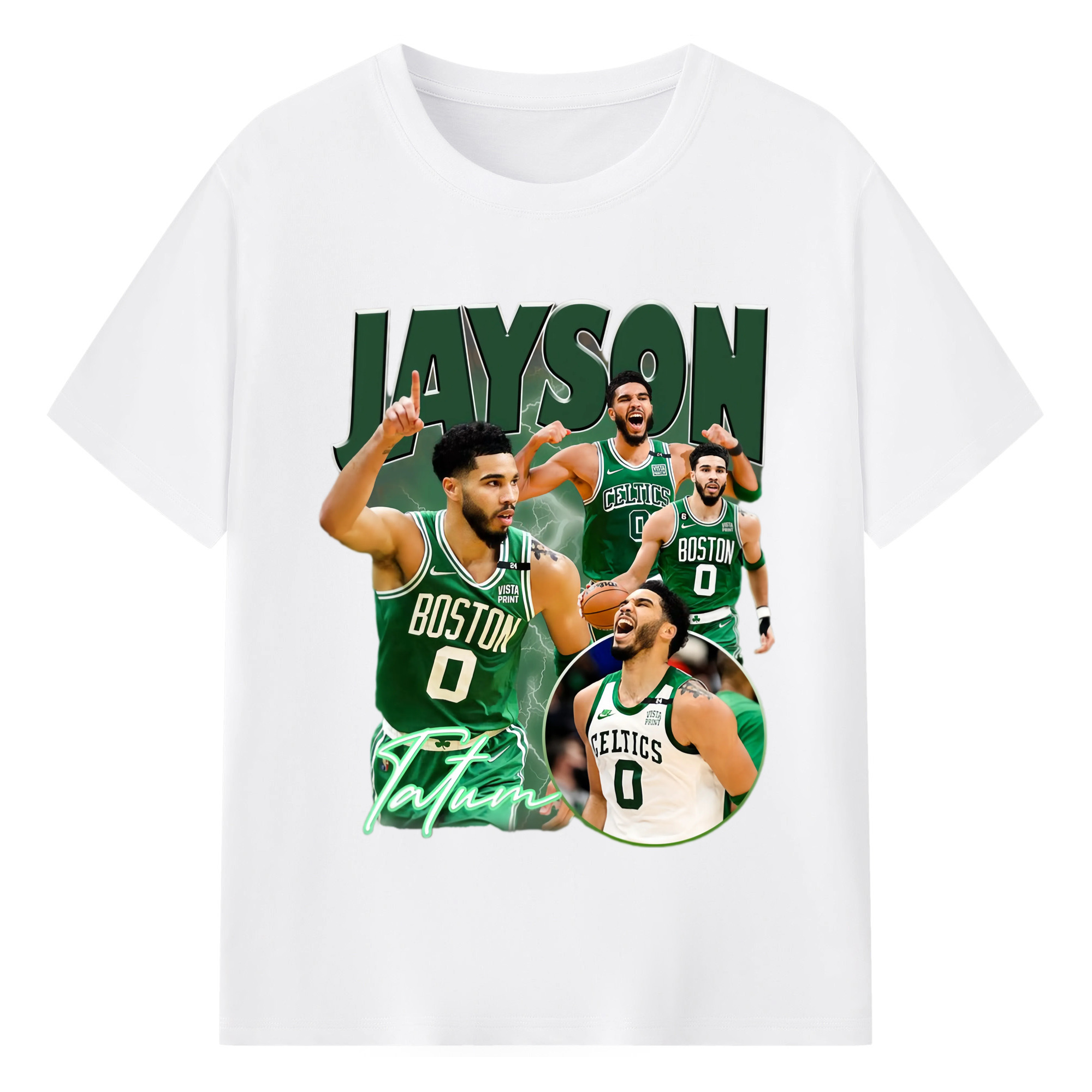 Jayson Tatum  Celebration T-shirt - 180g Cotton T-Shirt With Front Heat Transfer Print – Soft, Lightweight, Fitted Design – Comfortable Casual Wear For Sports & Everyday Use